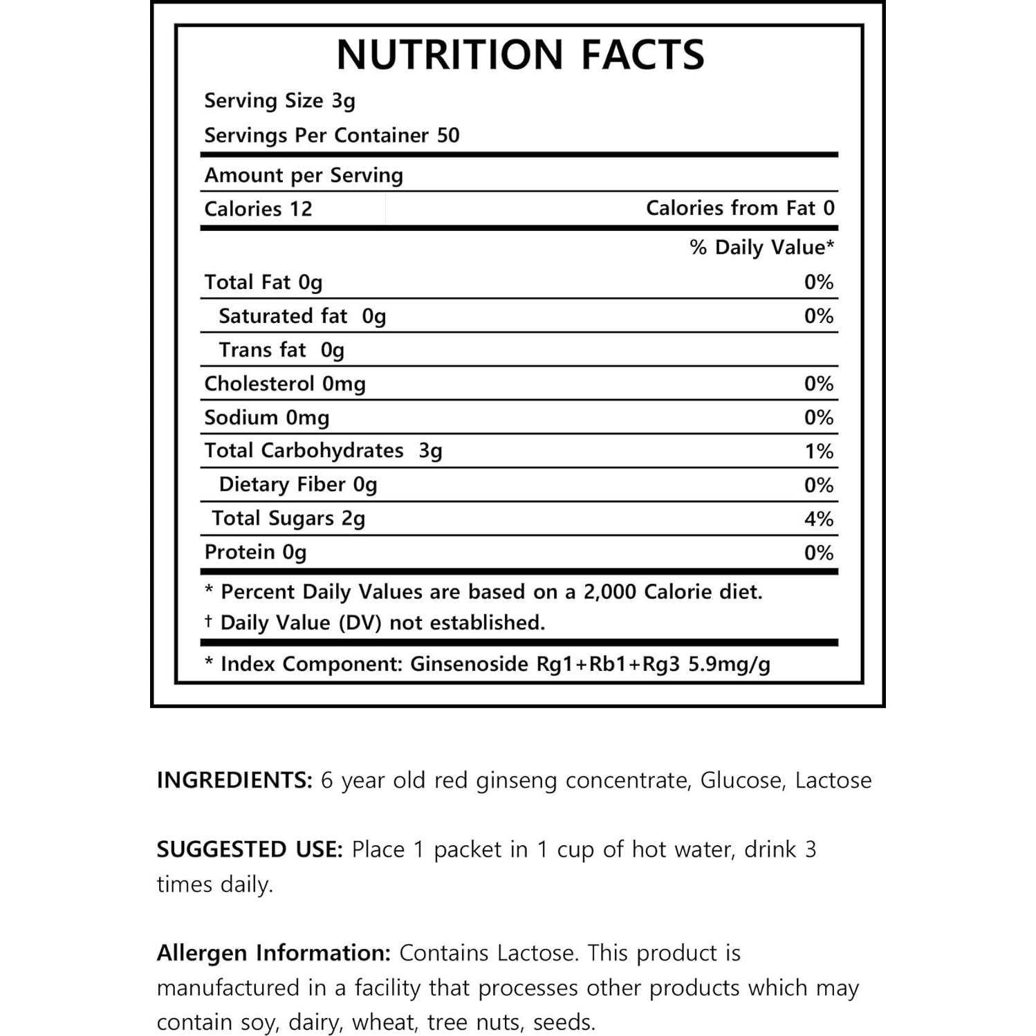 Té de Ginseng Rojo Coreano Gangwoninsam 6 Años 50 Paquetes
