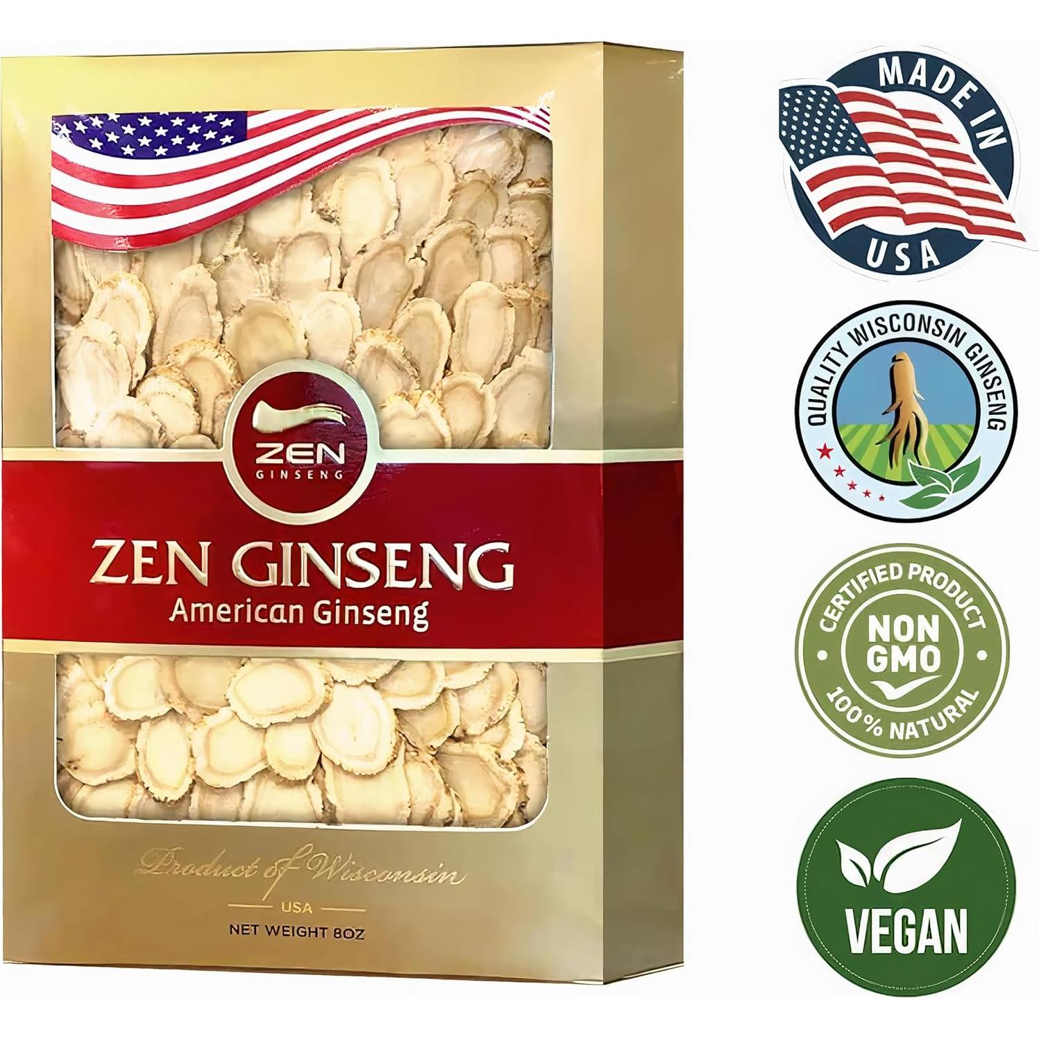 Rodajas de Ginseng Americano Zen 226.8g - Energía y Salud Mental