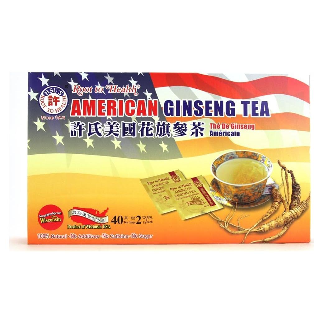 Té de Ginseng Americano Hsu - 40 Bolsitas - Sin Cafeína