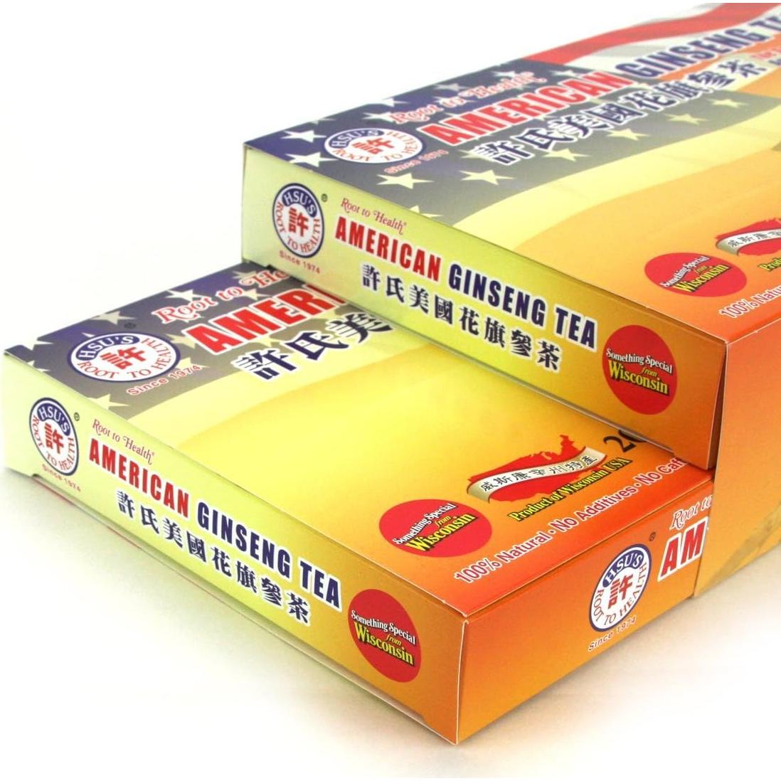 Té de Ginseng Americano Hsu - 40 Bolsitas - Sin Cafeína