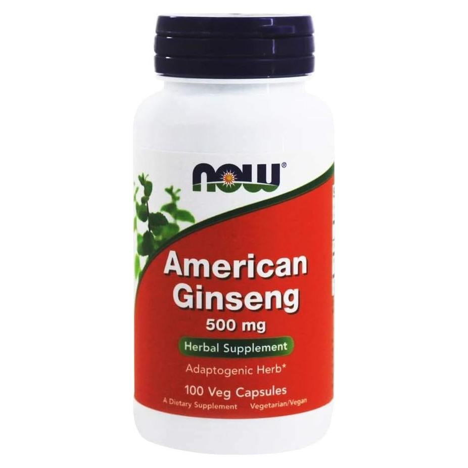 Ginseng Americano NOW Foods 500 mg 100 Cápsulas Veganas