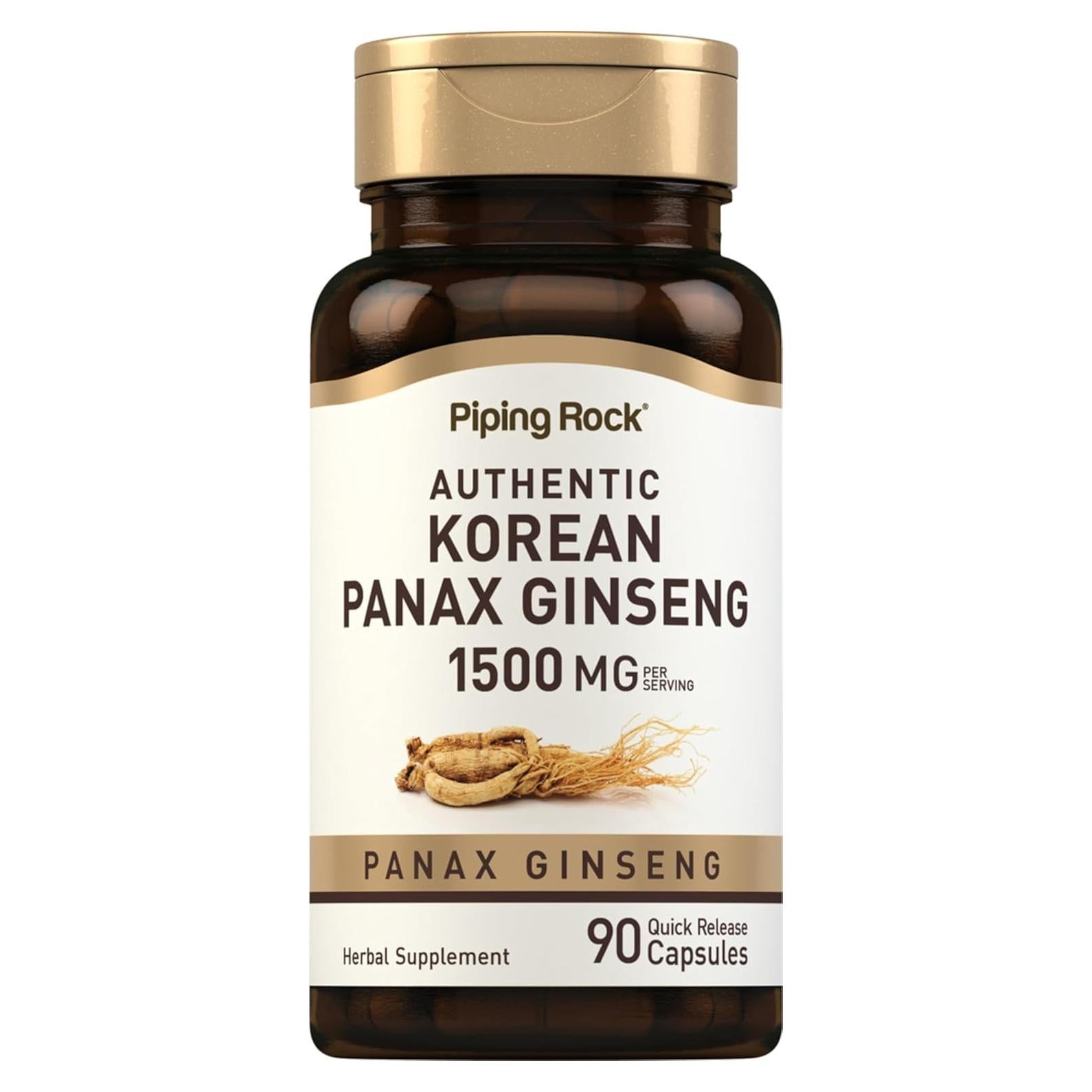 Cápsulas de Ginseng Coreano Piping Rock 1500mg 90 Unidades