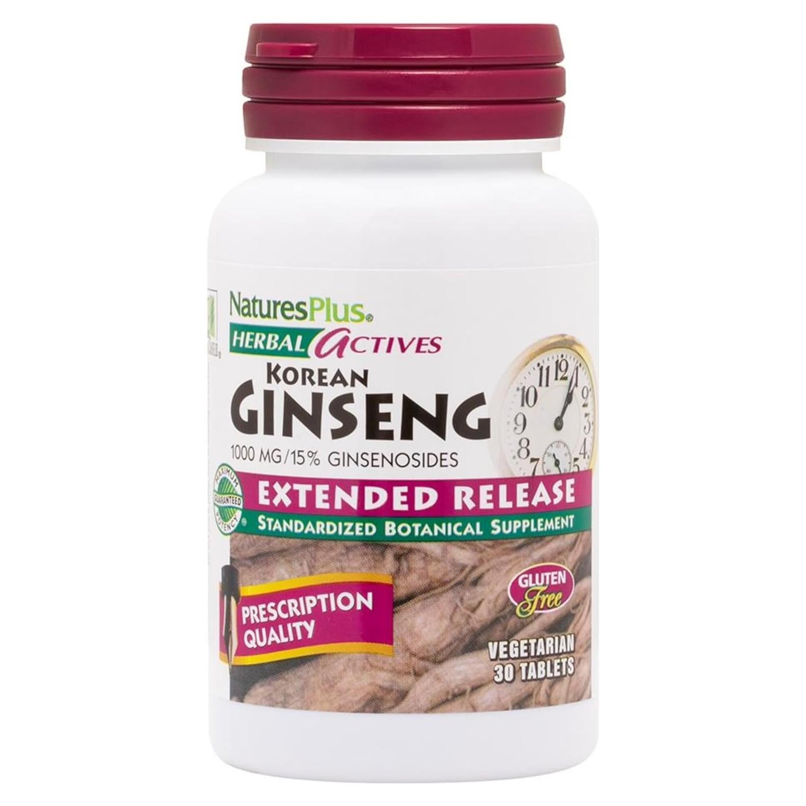 Suplemento Herbal NaturesPlus Ginseng Coreano 1000 mg 30 Tabletas