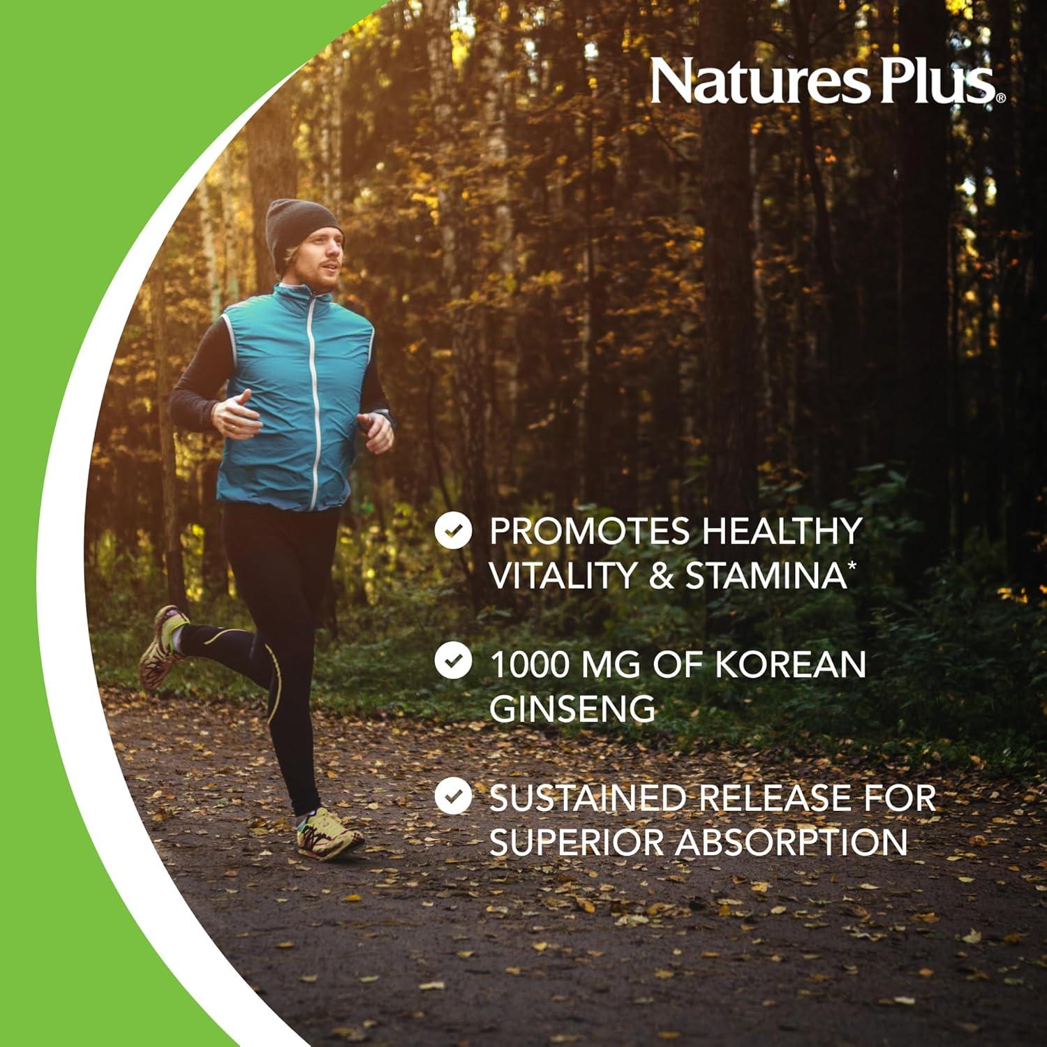 Suplemento Herbal NaturesPlus Ginseng Coreano 1000 mg 30 Tabletas