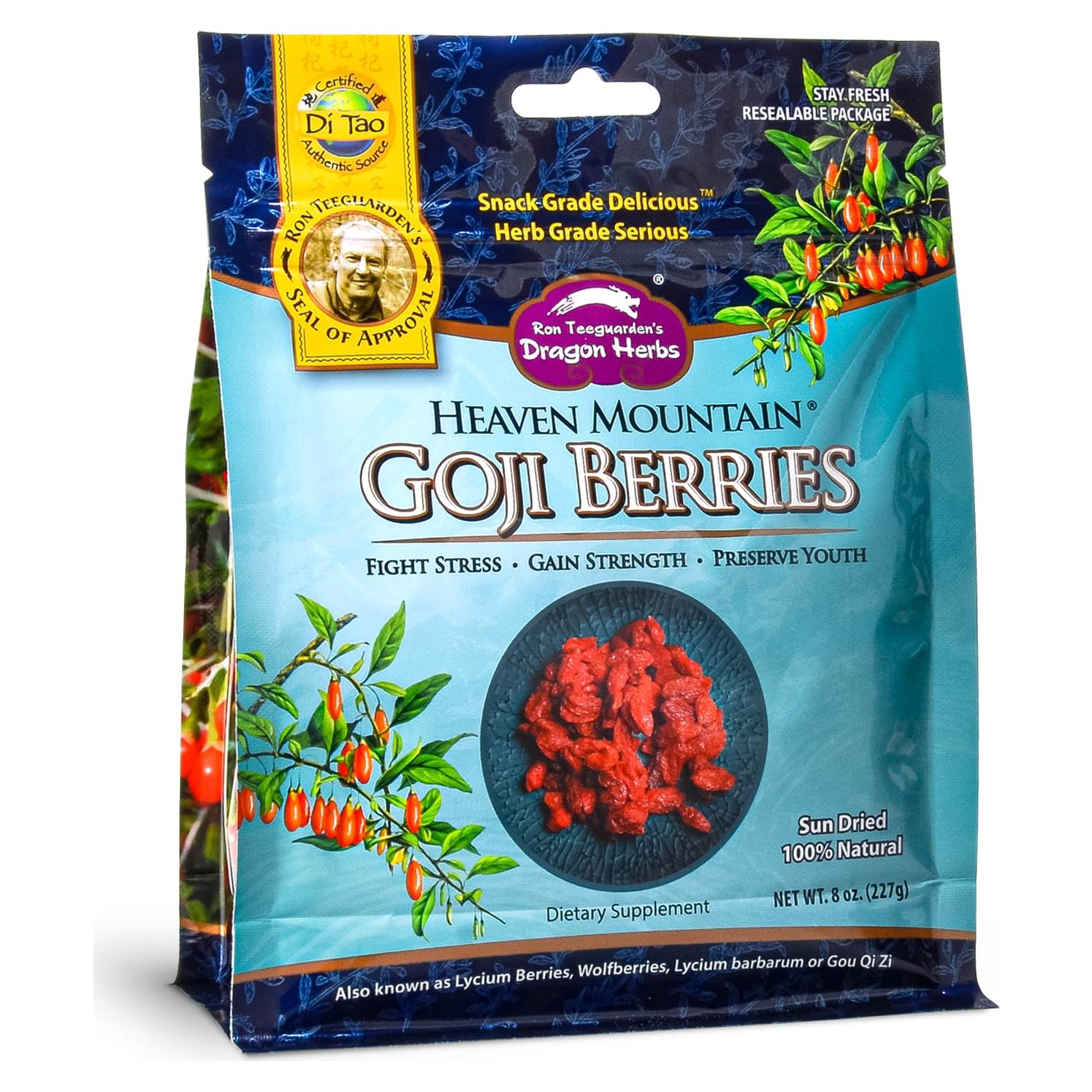 Bayas de Goji del Cielo Dragon Herbs 227 g - 100% Naturales