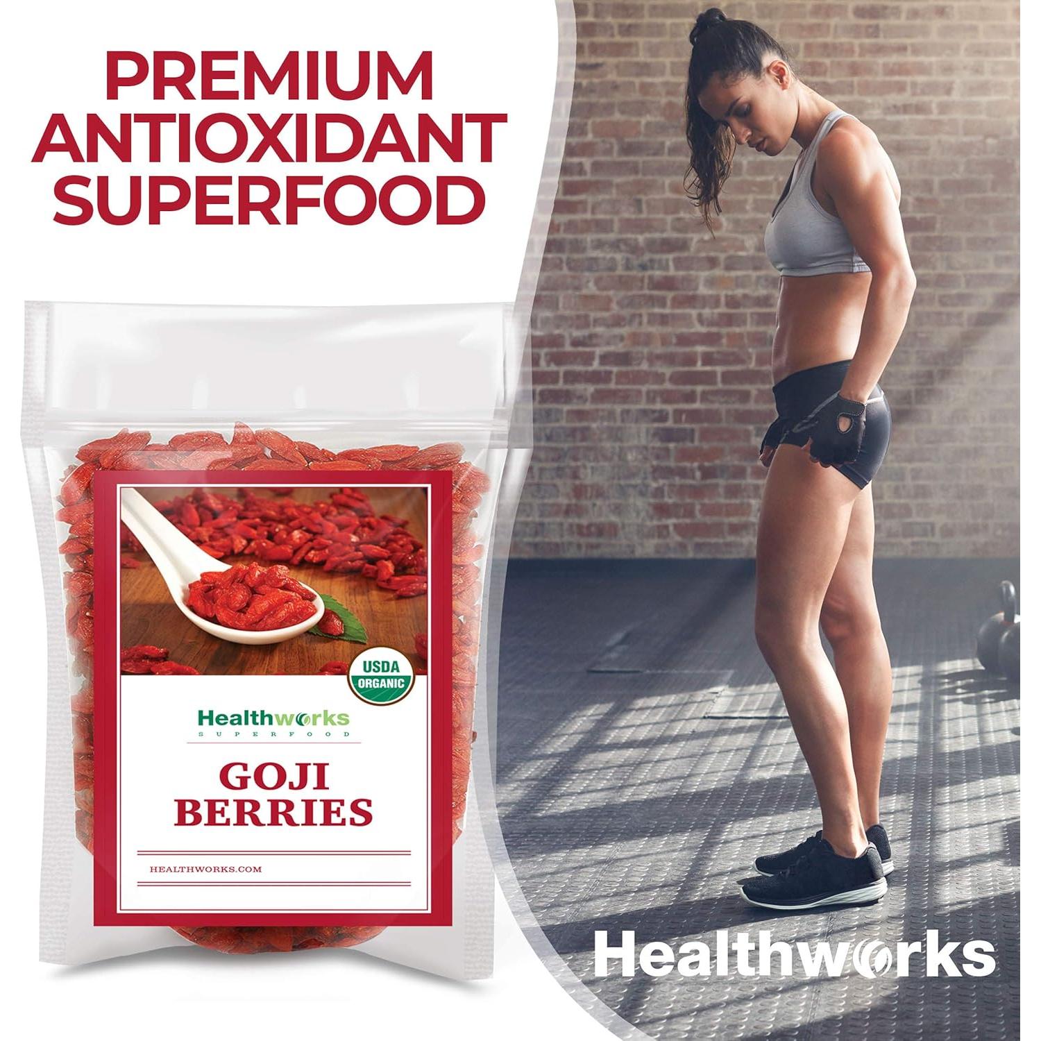 Berries de Goji Secas Orgánicas Healthworks 453.6g Veganas