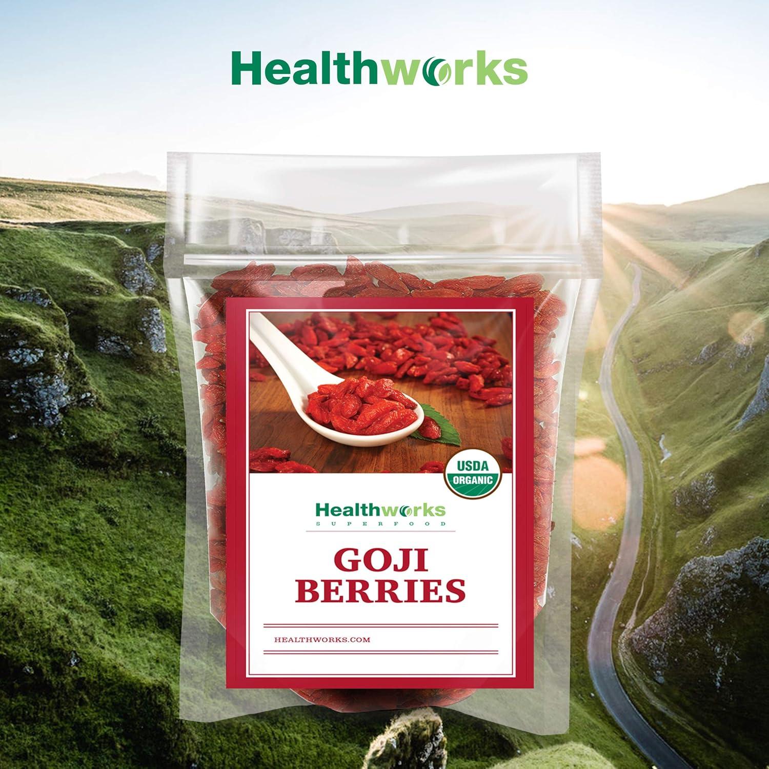 Berries de Goji Secas Orgánicas Healthworks 453.6g Veganas