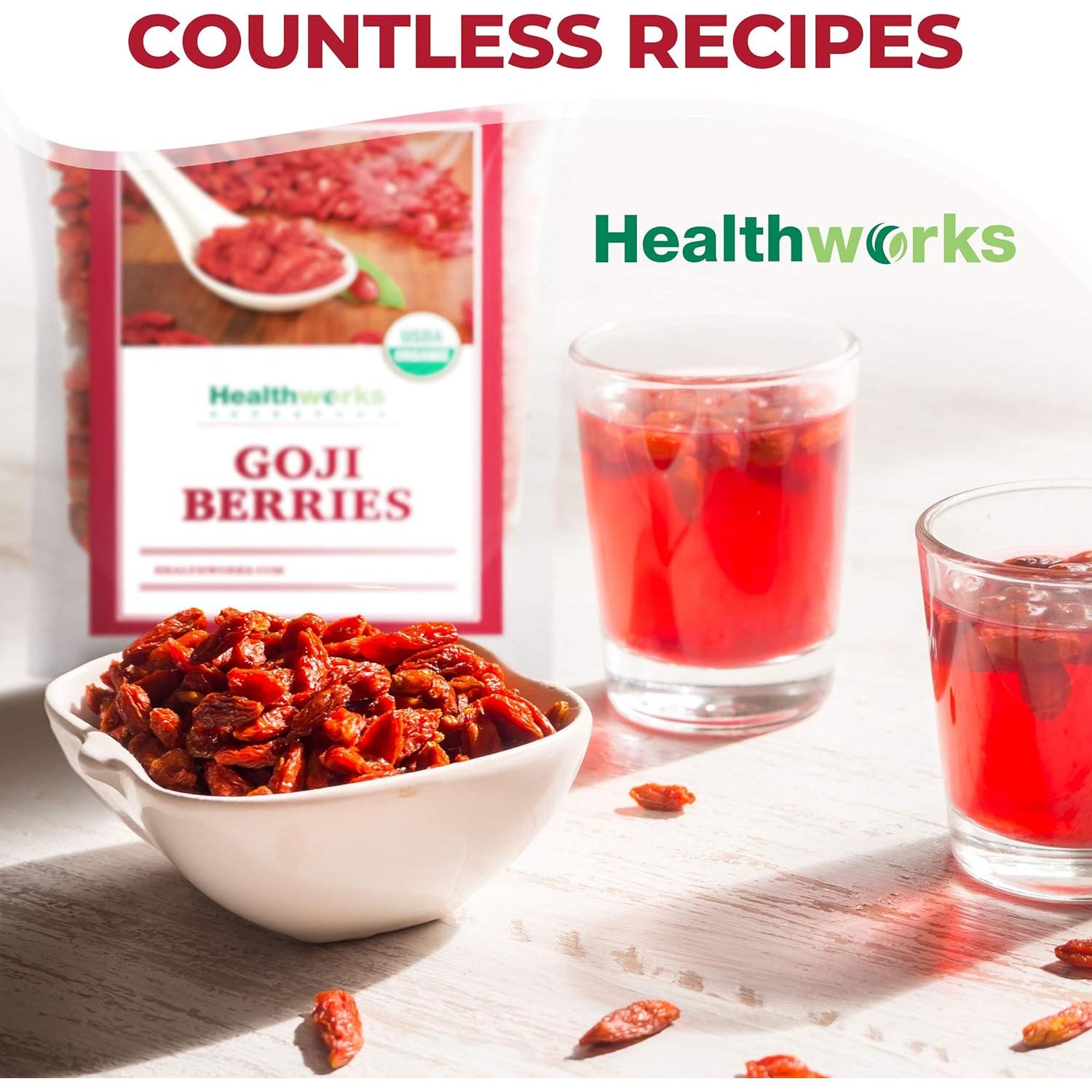 Berries de Goji Secas Orgánicas Healthworks 453.6g Veganas