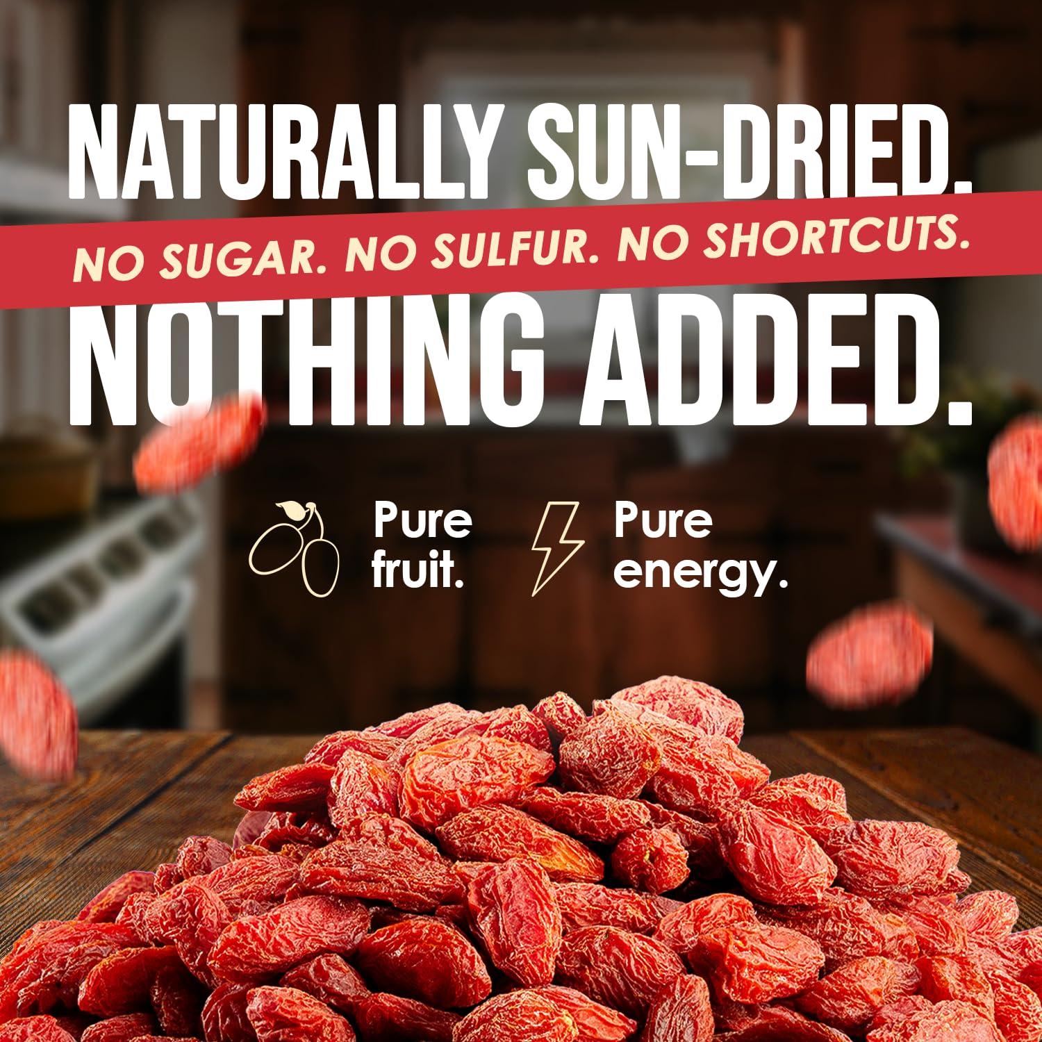 Berries Goji Secas Orgánicas Elementos Nutricionales 0.91 kg