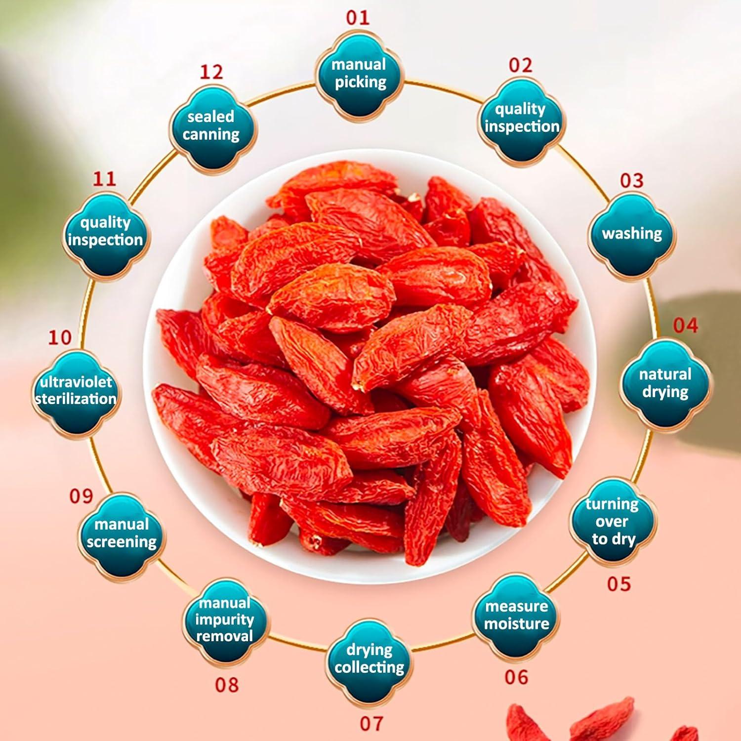 Bayas de Goji Secas Orgánicas 250g - 100% Naturales Sin Aditivos