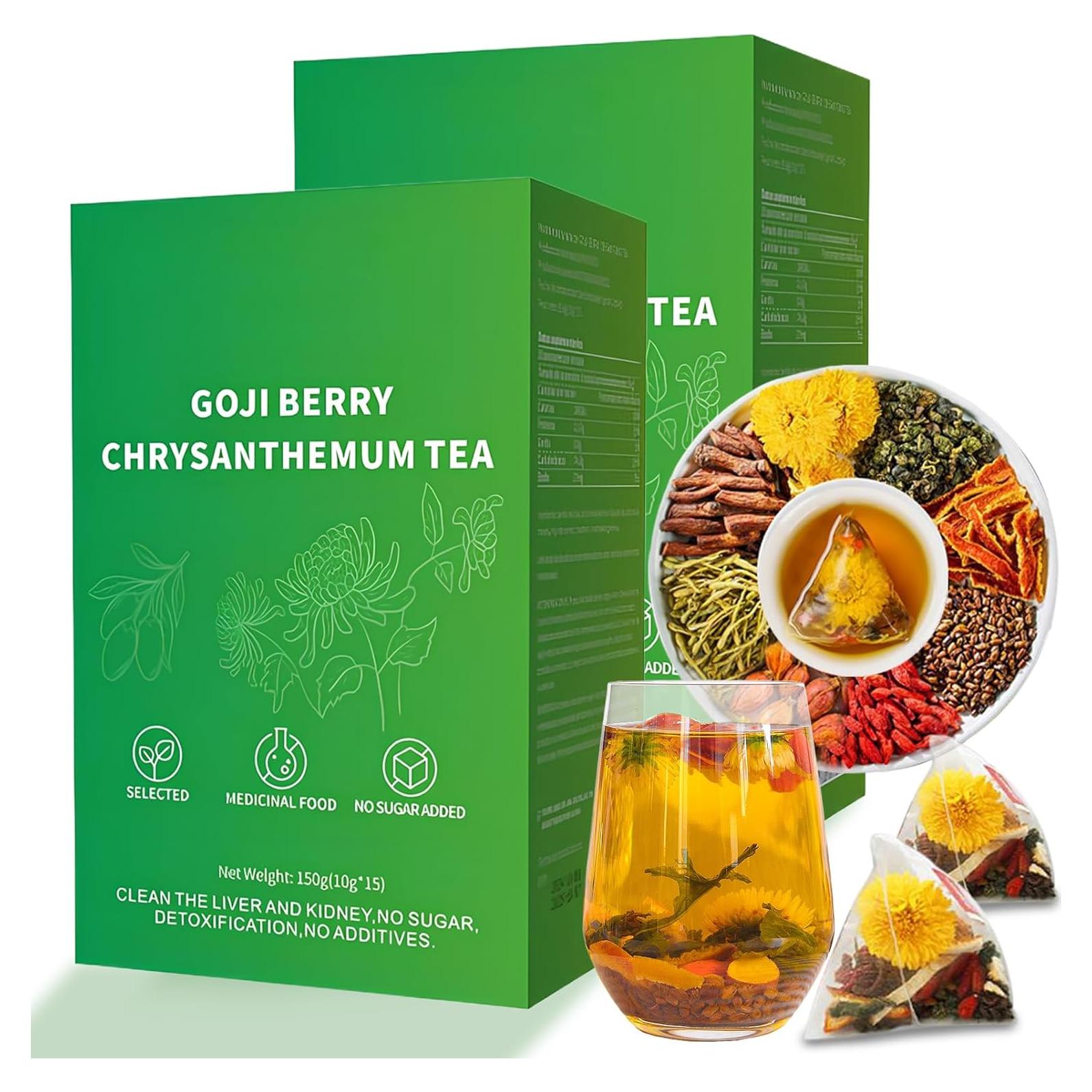 Té Herbal Chino Goji Berry y Crisantemo WEERSHUN 30 Bolsitas
