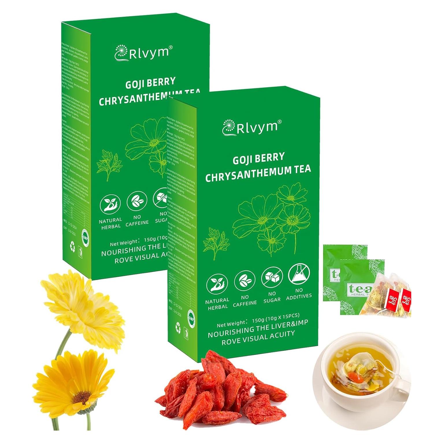 Té Herbal Chino Rlvym 30 Bolsitas Baya de Goji y Crisantemo