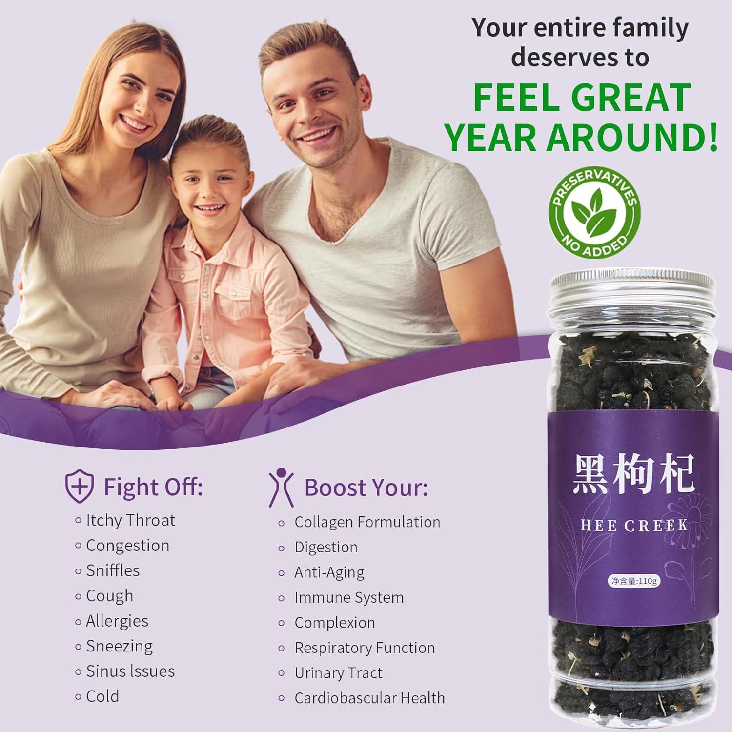 Té de Baya Goji Negra Hee Creek 220g Sin Cafeína y Gluten