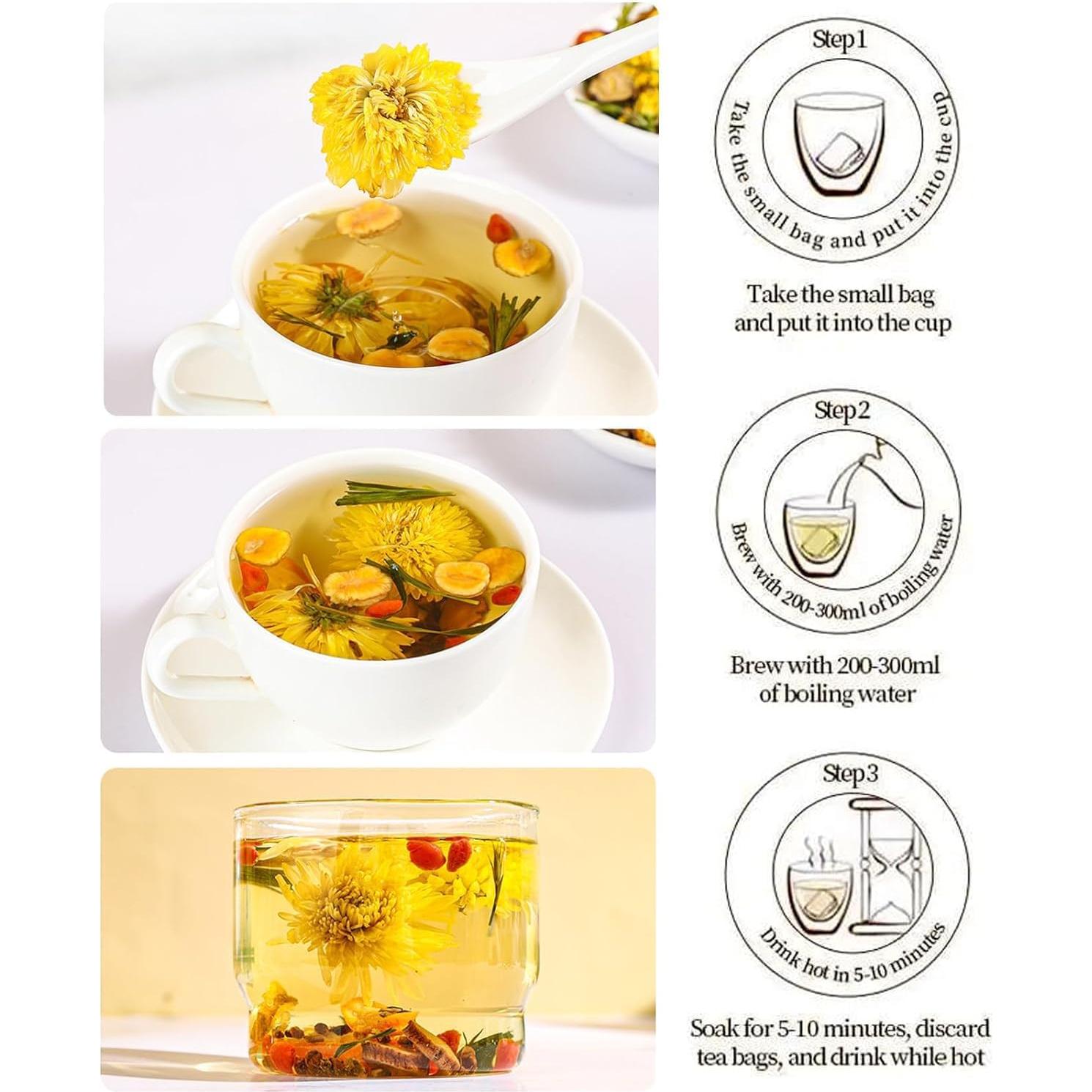 Té Herbal de Goji Berry y Crisantemo Plutarn - 30 Bolsas