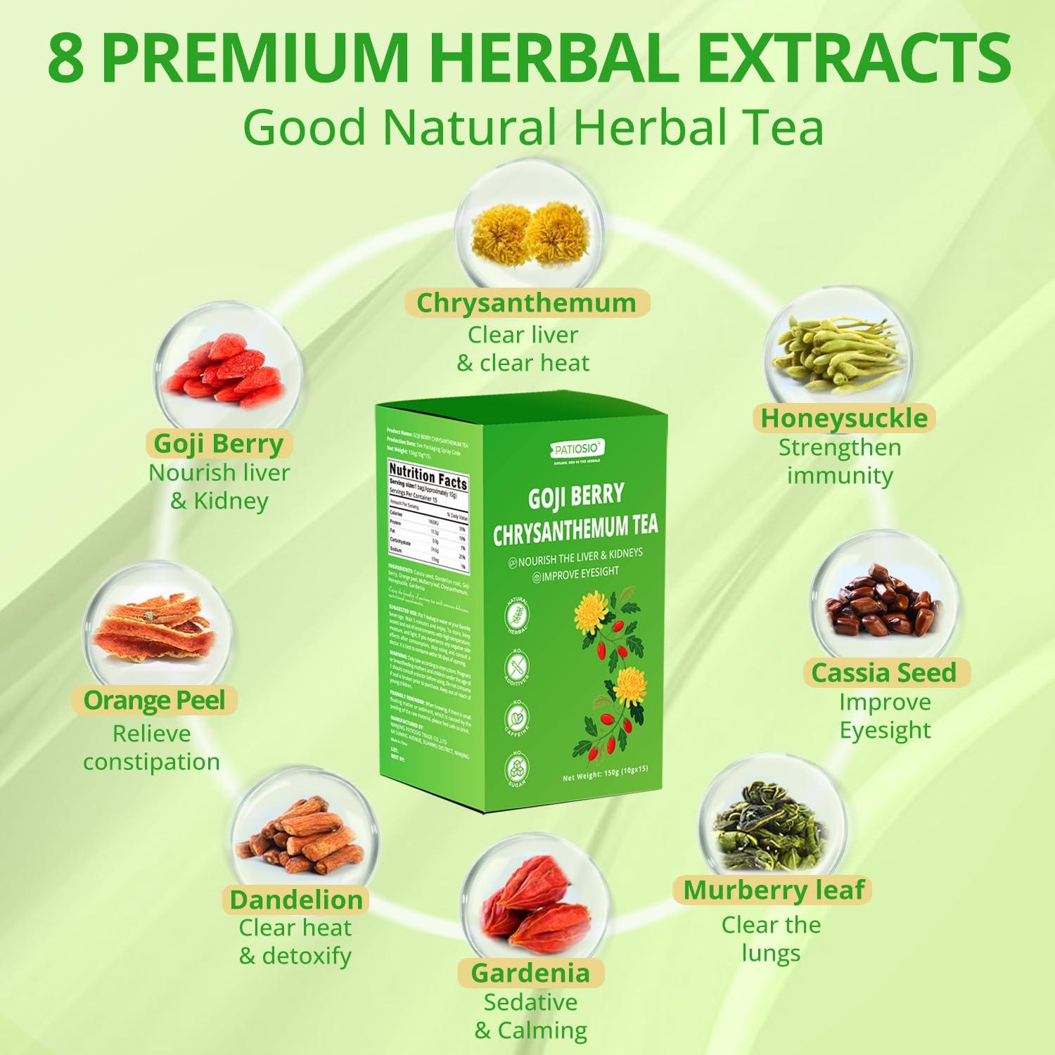 Té de Goji Berry y Crisantemo Patiosio - 15 Bolsitas 190g