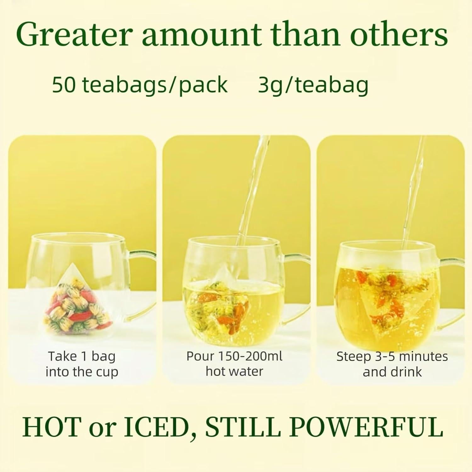 Té Herbal Eastrue de Goji y Crisantemo - 50 Bolsitas 100% Natural