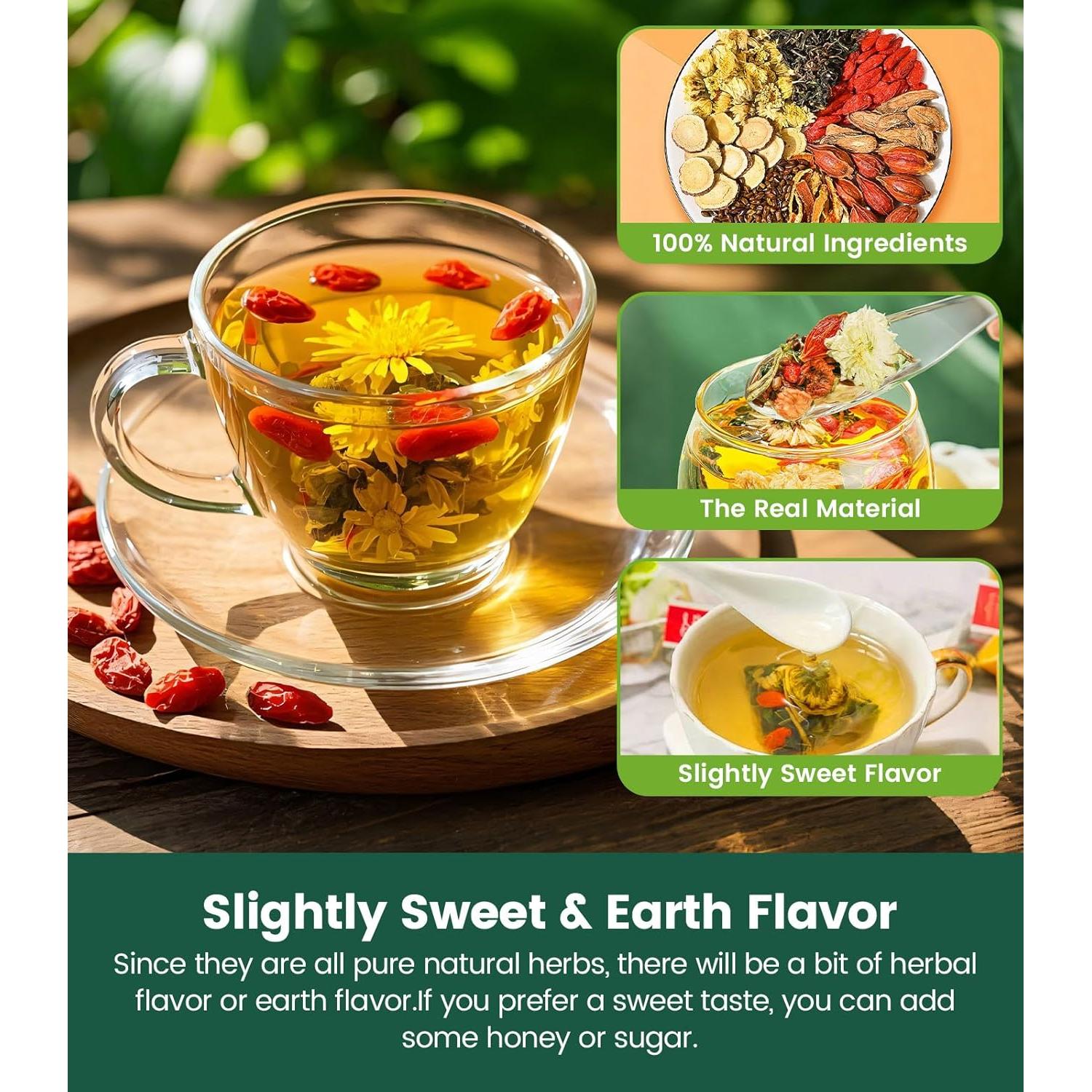 Té Herbal de Baya de Goji y Crisantemo 30 Bolsas 240g