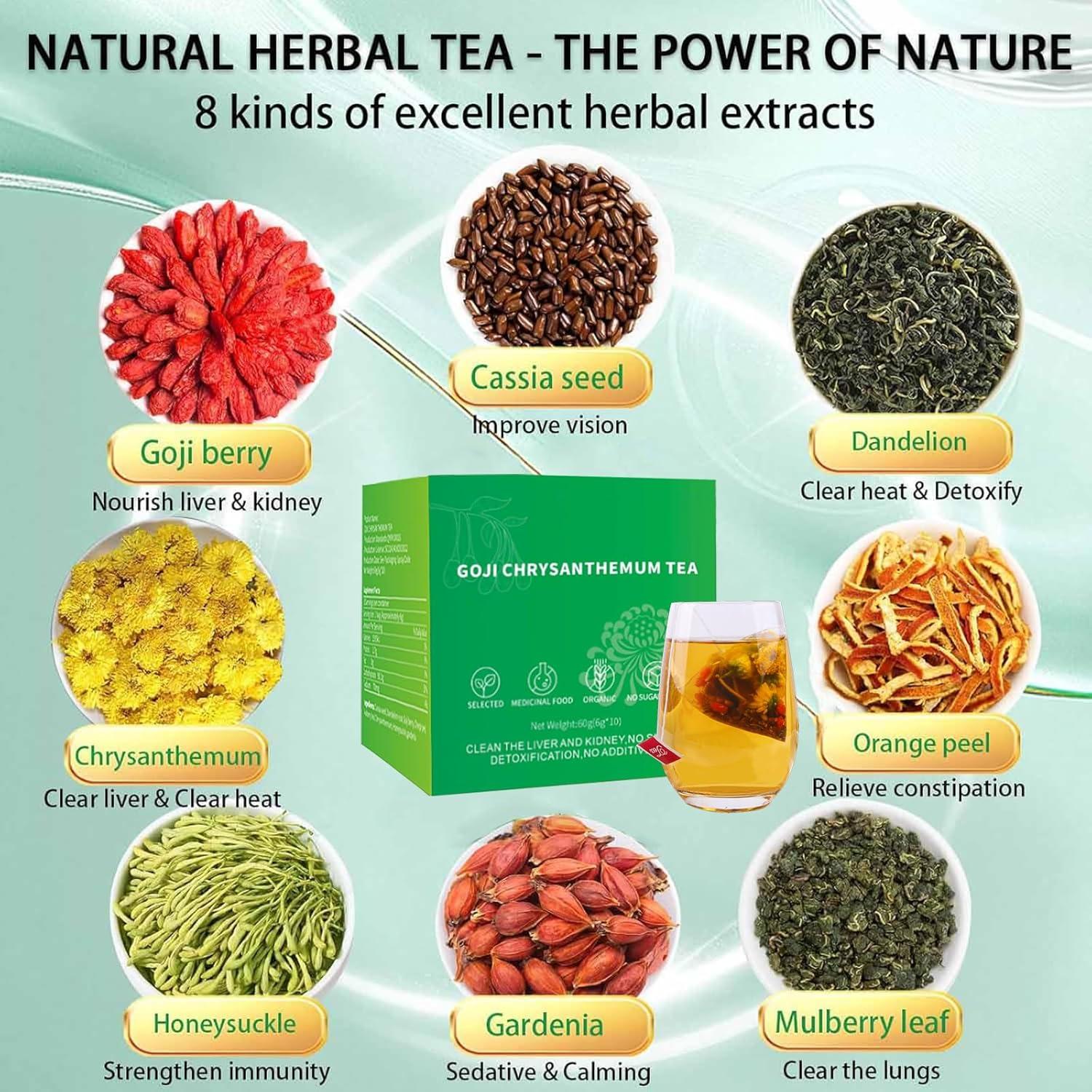 Té Herbal de Goji Berry y Crisantemo Wuliao - 60g