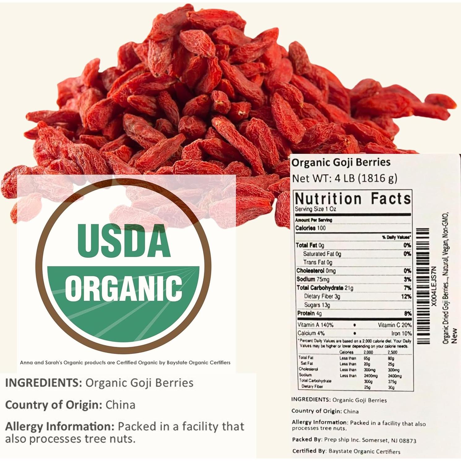 Baya de Goji Secas Orgánicas Anna y Sarah 1814 g - Superfood