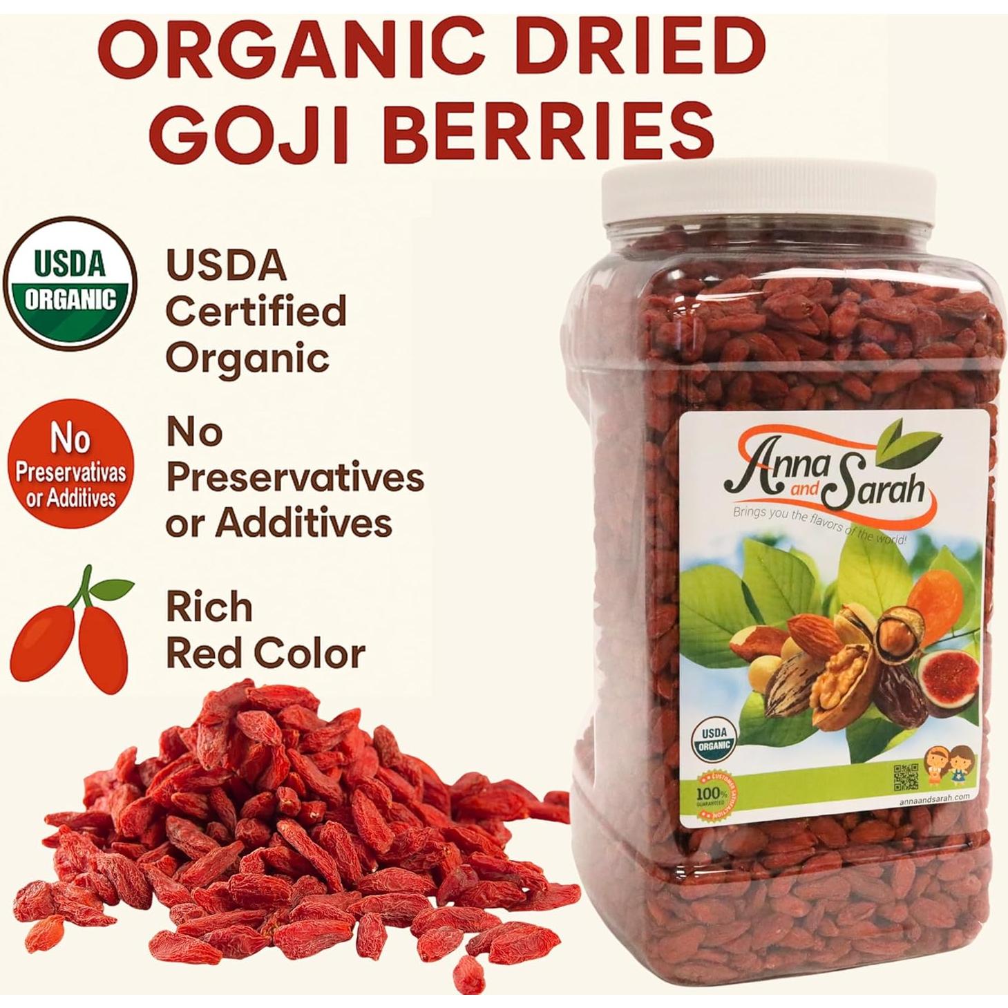 Baya de Goji Secas Orgánicas Anna y Sarah 1814 g - Superfood