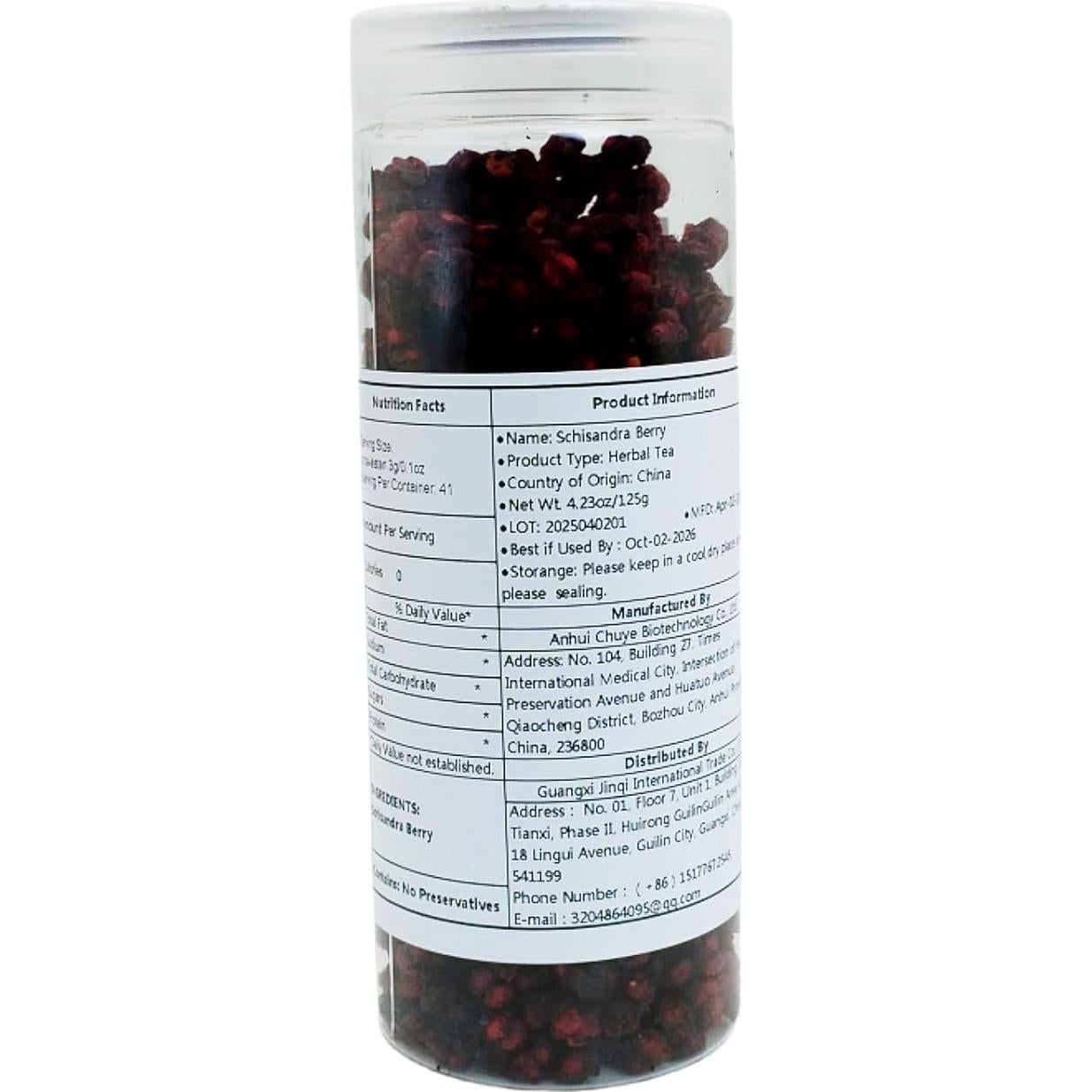 Té de Hierbas Chinas JINQI Schisandra Berry 250g - 2 Botellas