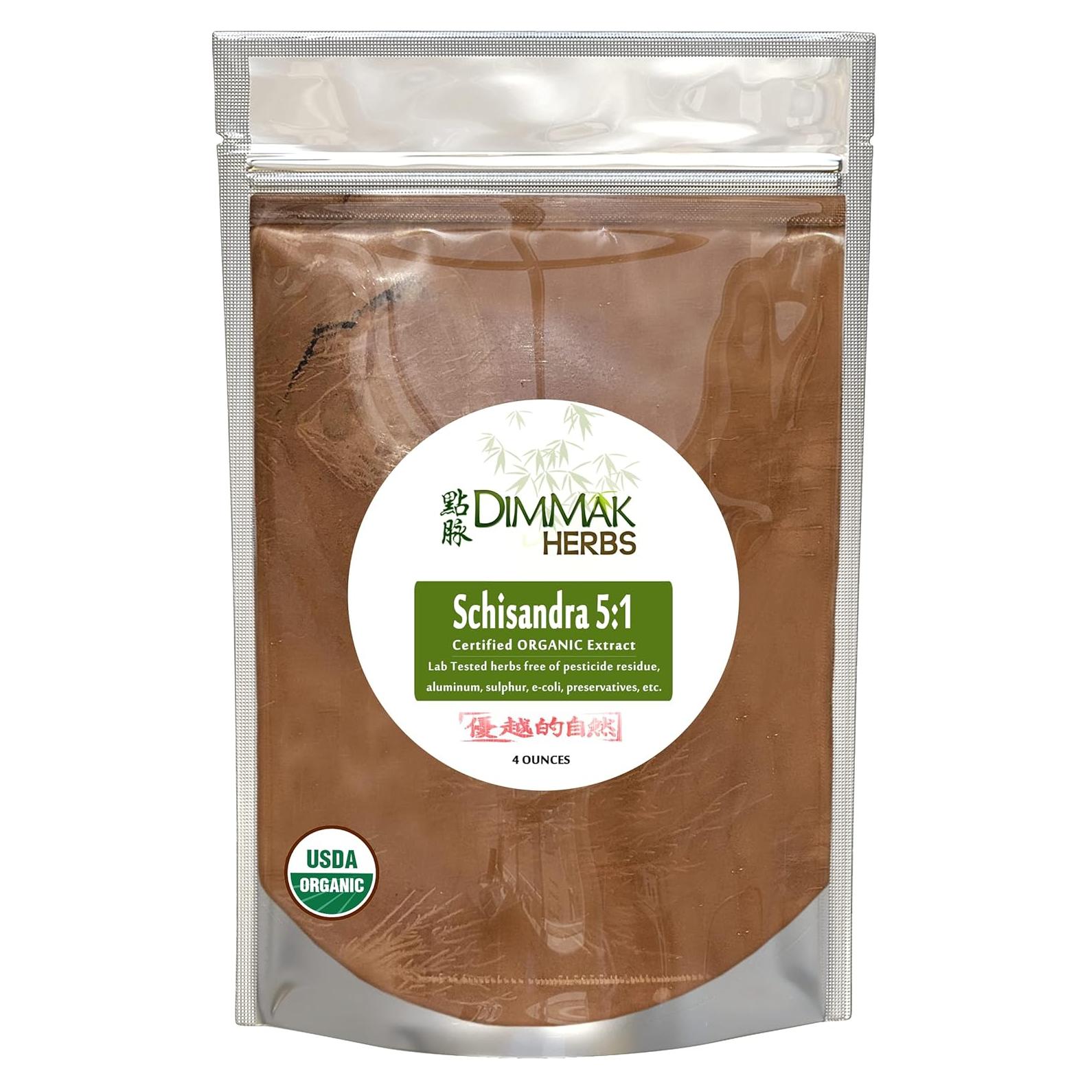 Extracto en polvo de Schisandra orgánica 5:1 113g Dimmak Herbs