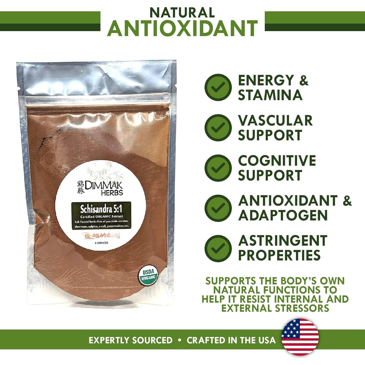 Extracto en polvo de Schisandra orgánica 5:1 113g Dimmak Herbs