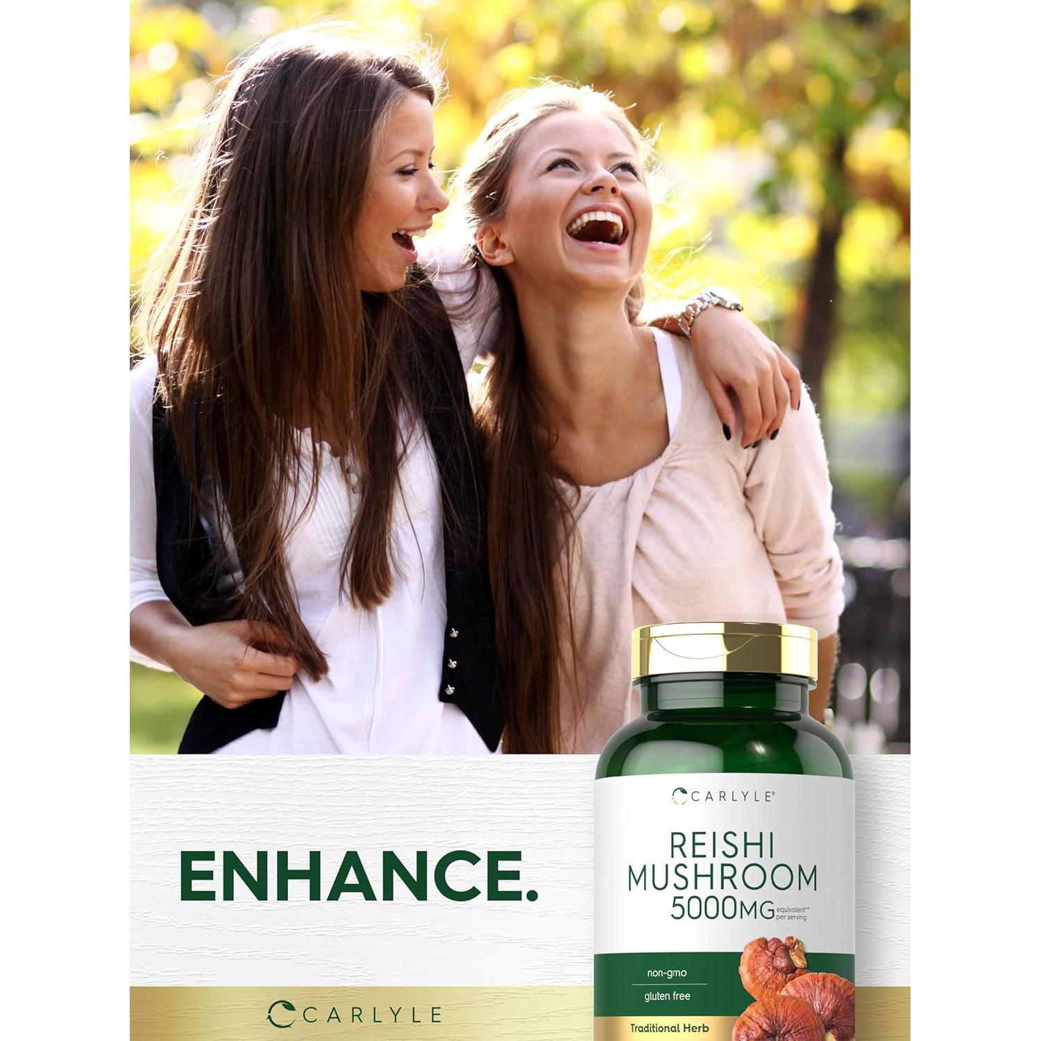 Suplemento Hongo Reishi Carlyle 5000mg 300 Cápsulas Sin OGM