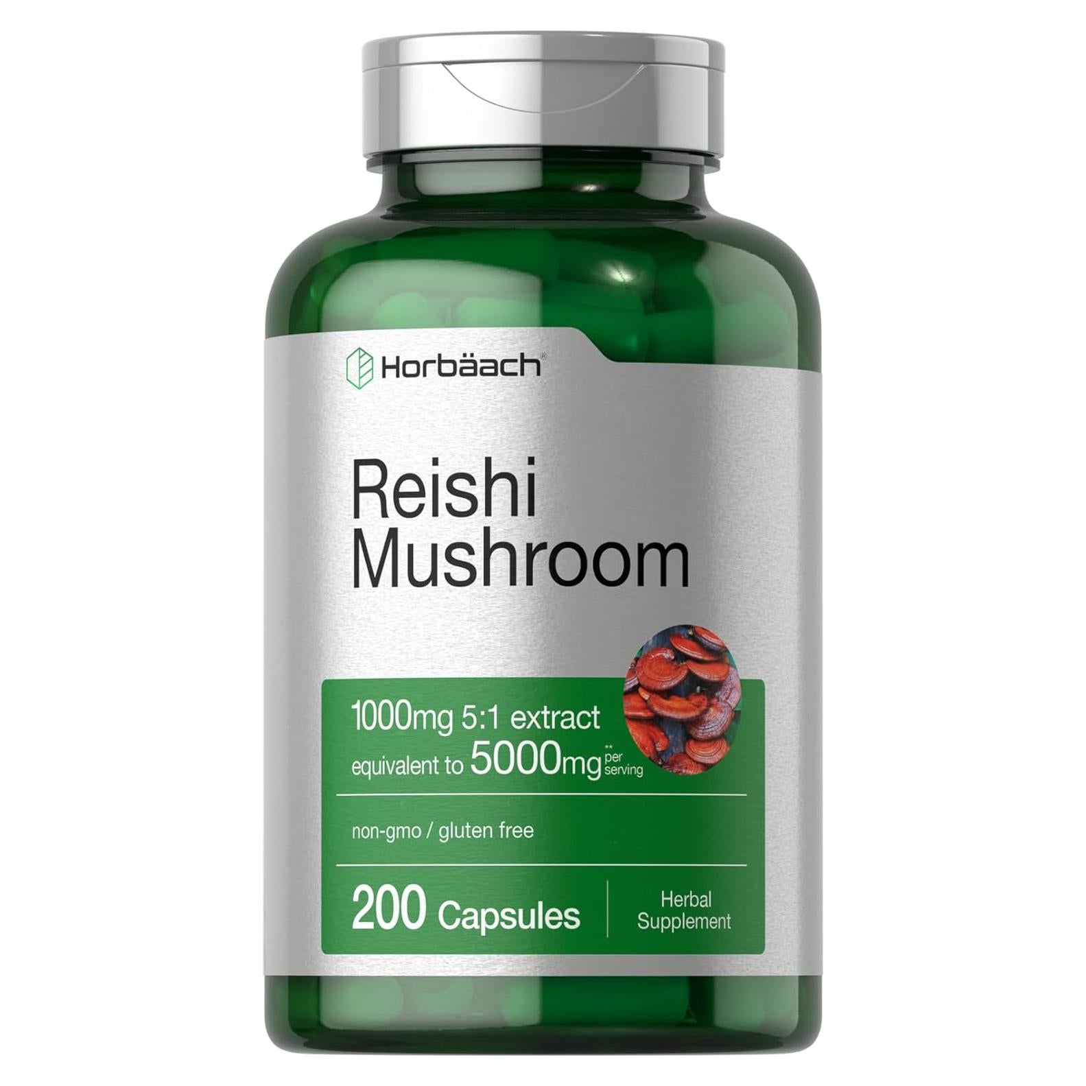 Cápsulas de Hongo Reishi Horbaach 200 Unidades 1000 mg