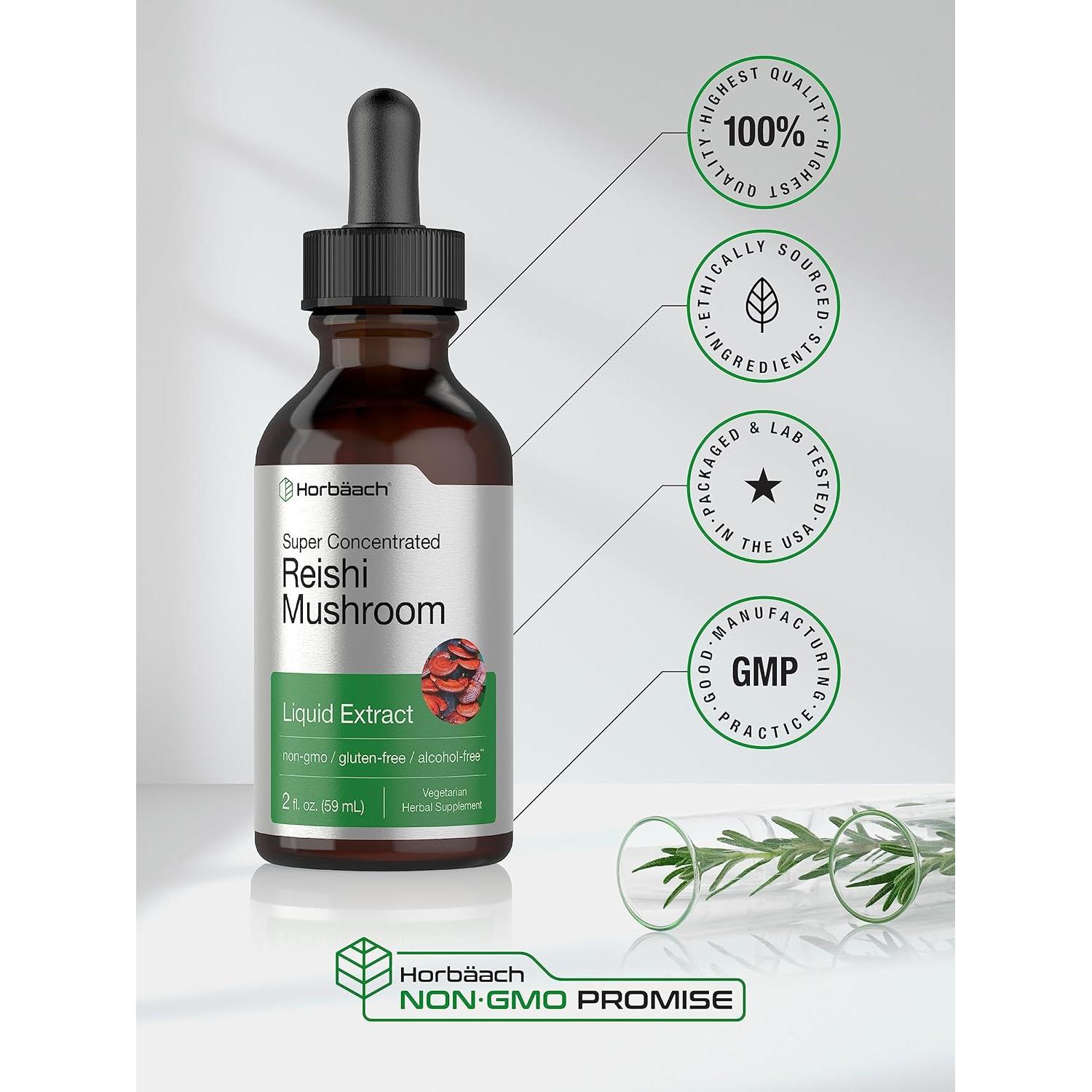 Extracto Líquido de Hongo Reishi Horbaach 59.15 ml Vegetariano