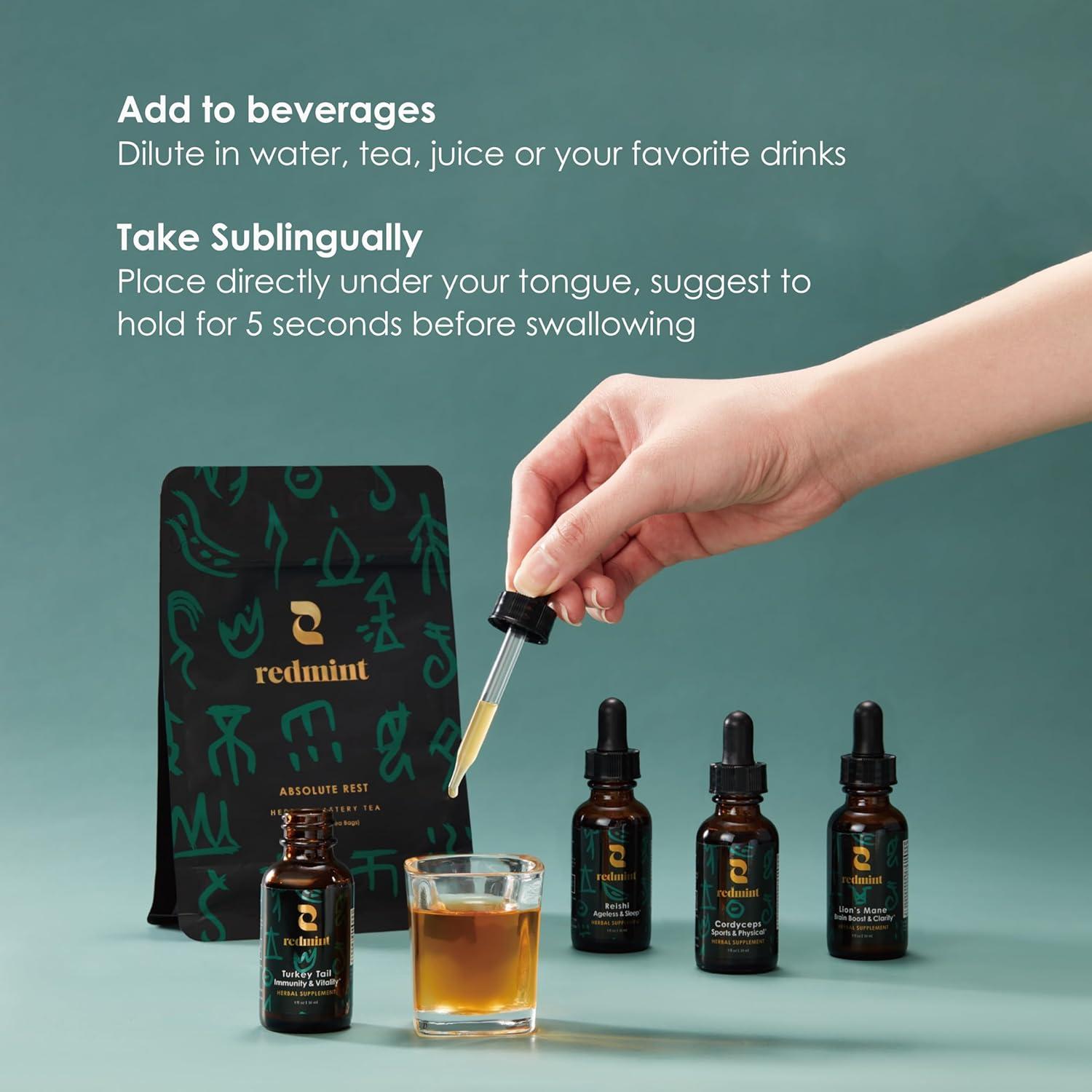 Tintura Herbal de Hongo Reishi Redmint 29.57 ml - Suplemento Natural