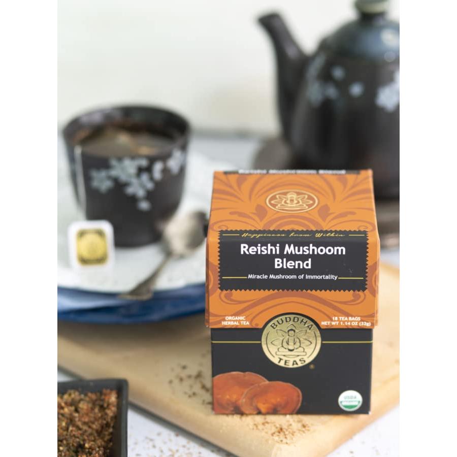 Té Herbal Orgánico Buddha Teas Champiñón Reishi 18 Bolsitas