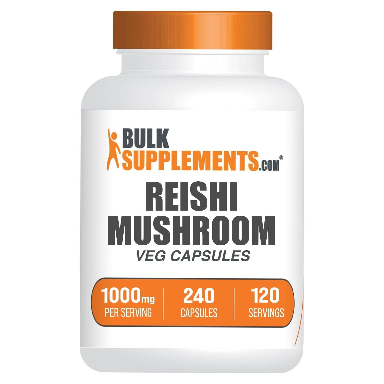 Cápsulas de Hongo Reishi BulkSupplements 1000mg - 240 Veganas
