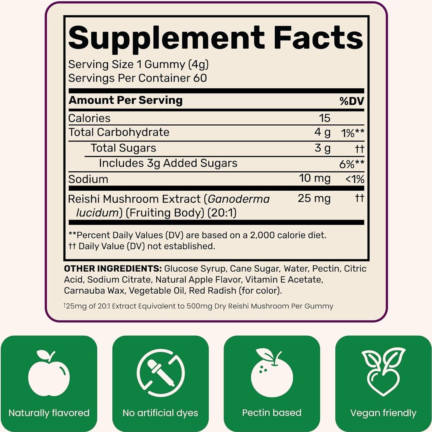 Gomitas Calmantes de Hongo Reishi Fungies - 60 Porciones