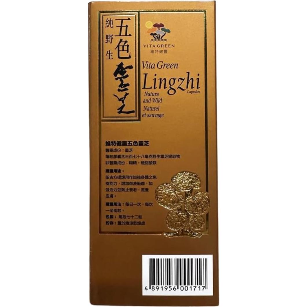 Cápsulas de Hongo Reishi Vita Green - Energía y Inmunidad - 72 Unidades