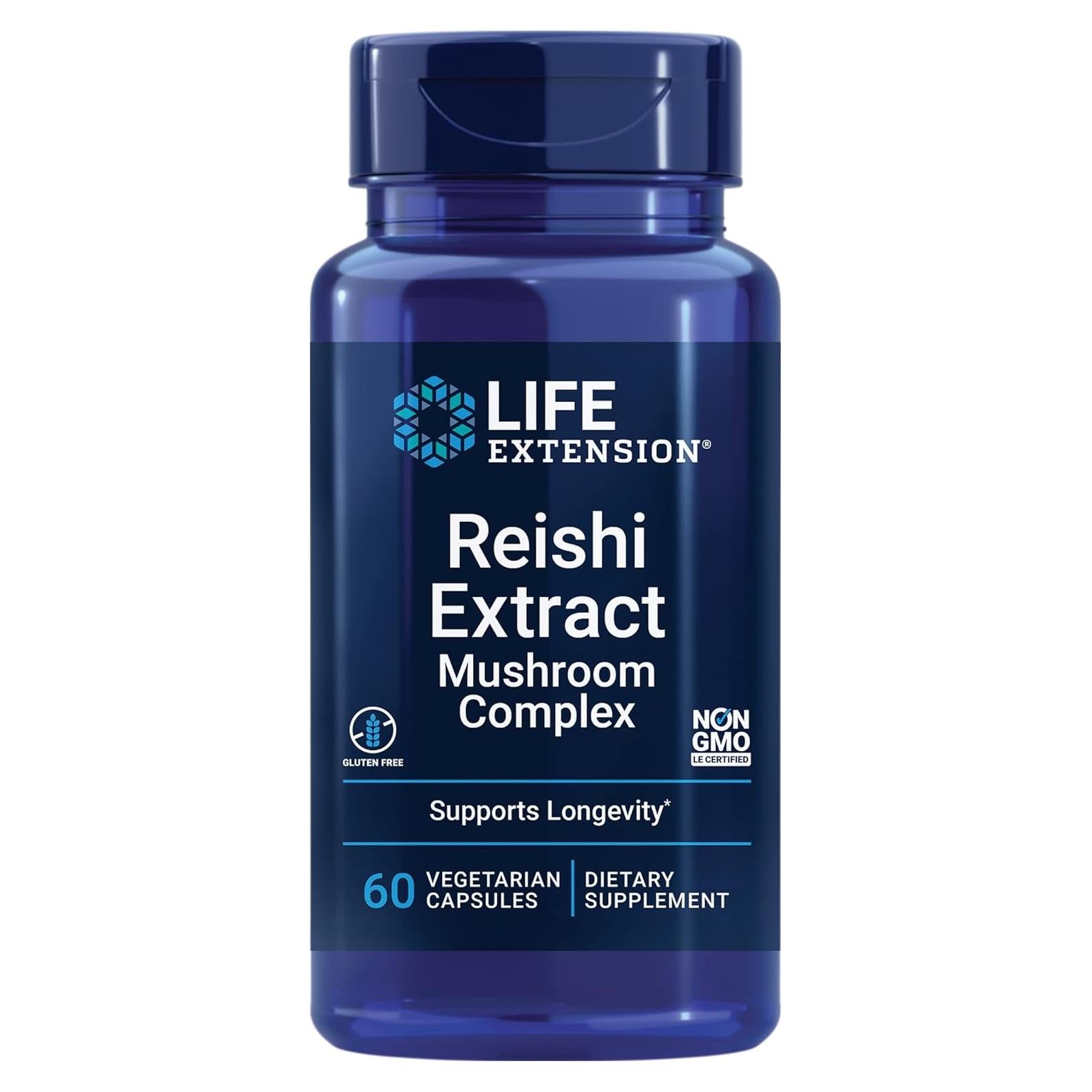 Suplemento Herbal de Hongo Reishi Life Extension - 60 Cápsulas