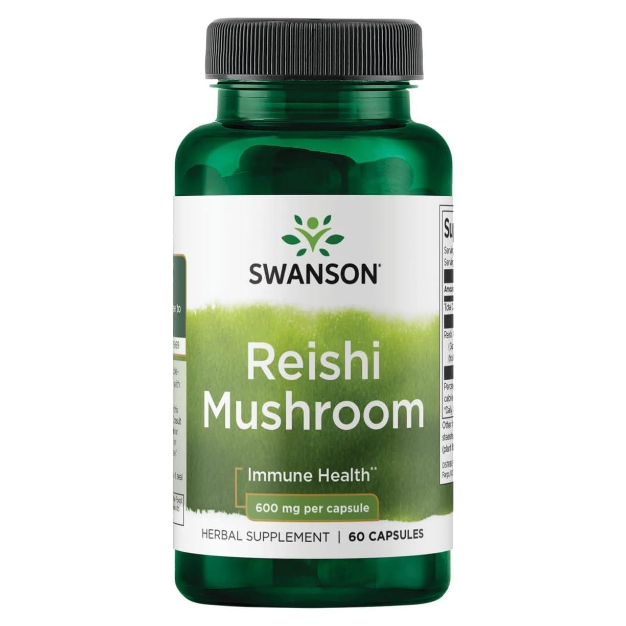 Suplemento Hongo Reishi Swanson 600mg 60 Cápsulas Inmunidad
