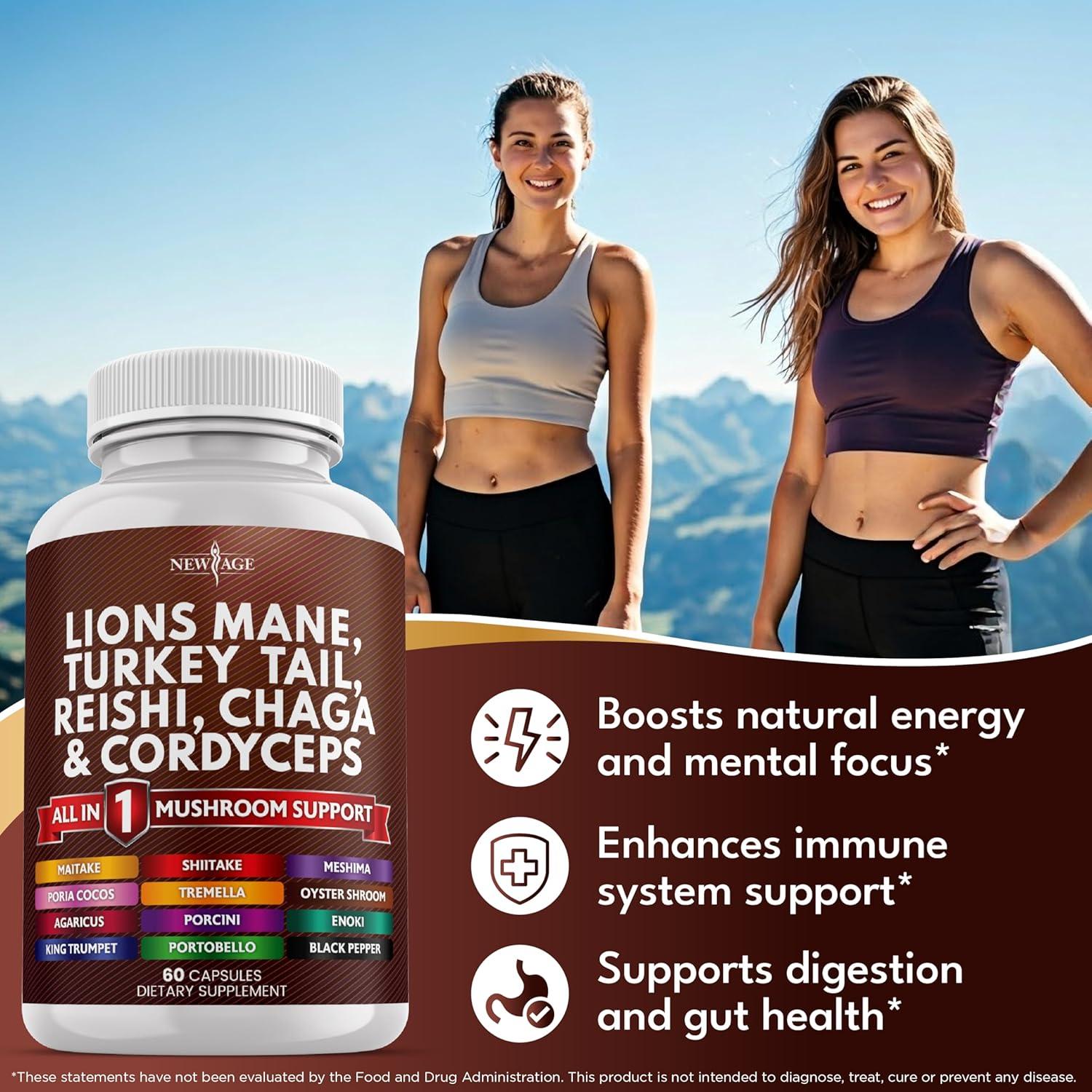 Suplemento de Hongos New Age 120 Cápsulas Melena de León