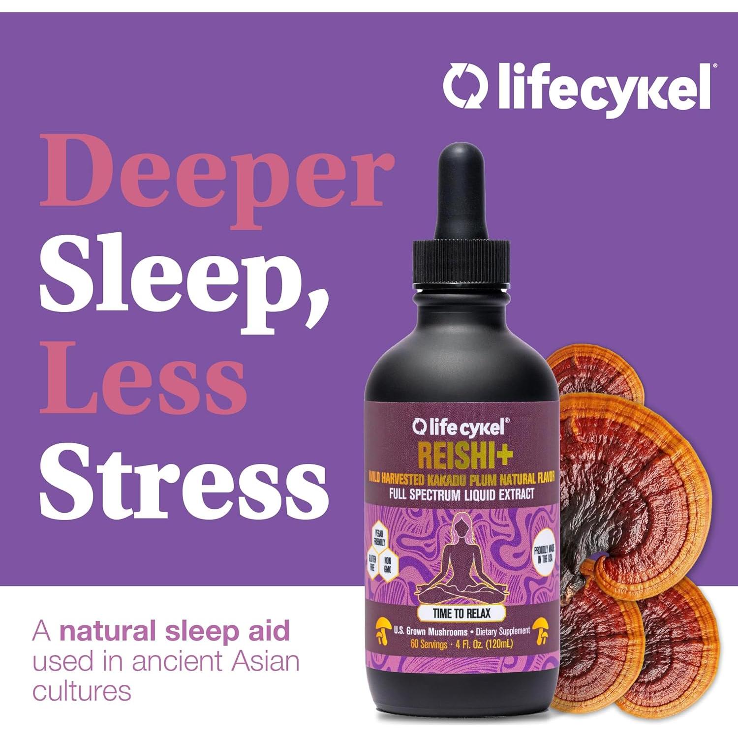 Extracto de Hongo Reishi Lifecykel 29.57 ml - Inmunidad y Sueño