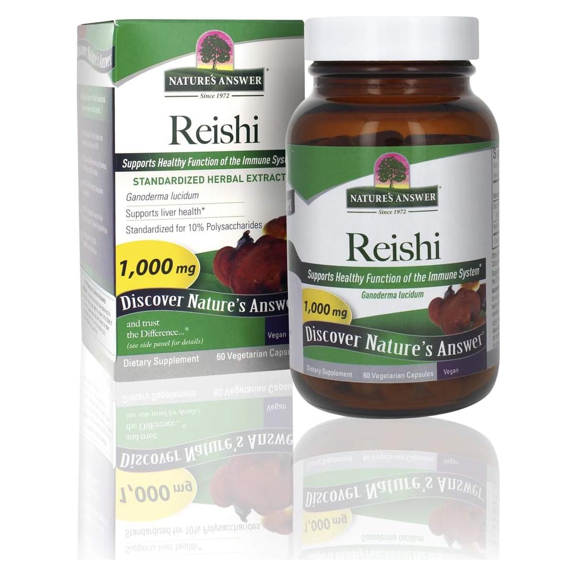 Cápsulas de Hongo Reishi Nature's Answer 60 Unidades - Inmunidad