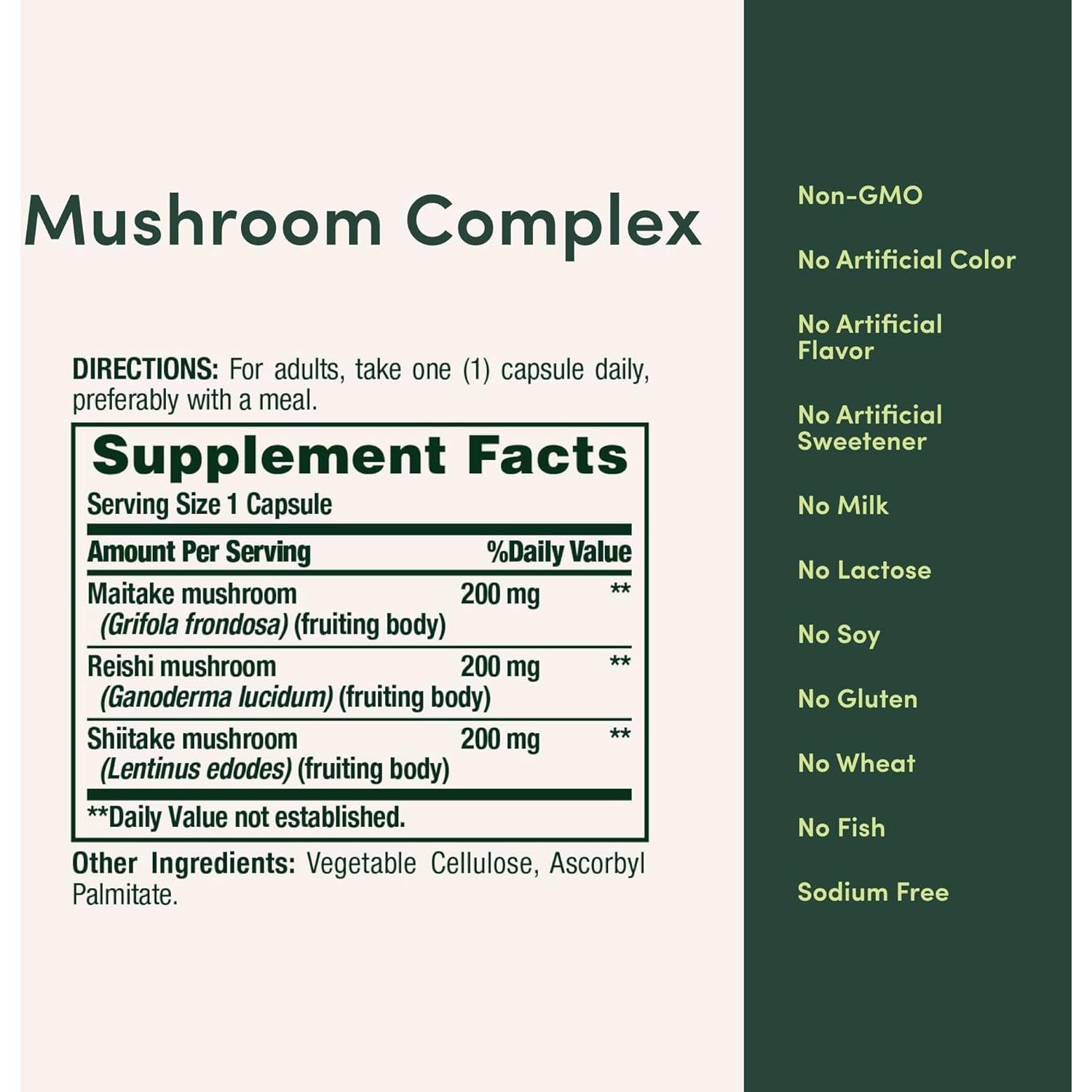 Complejo de Champiñones Nature's Bounty 60 Cápsulas - Inmunológico