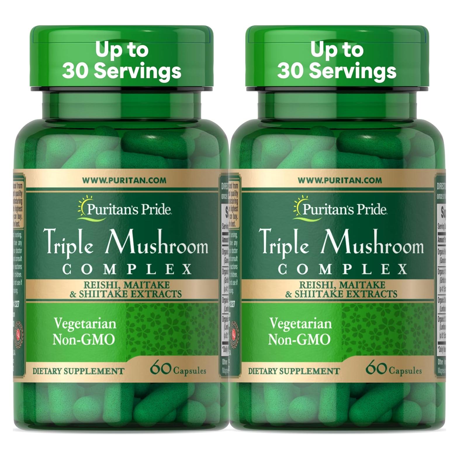 Complejo de Hongos Puritan's Pride 120 Cápsulas Vegetarianas