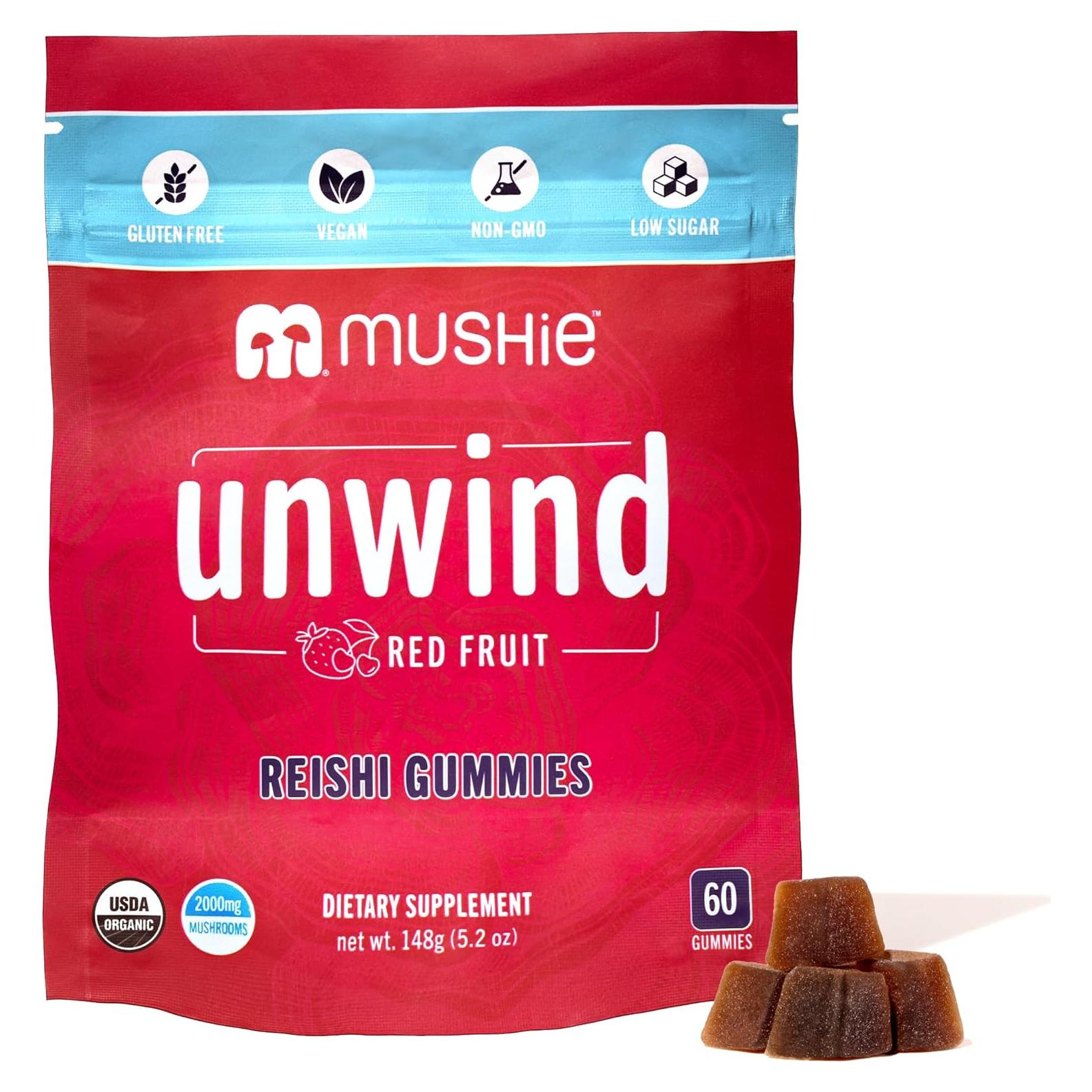 Gominolas de Hongo Reishi Orgánico Mushie - 2000mg - 60 Unidades