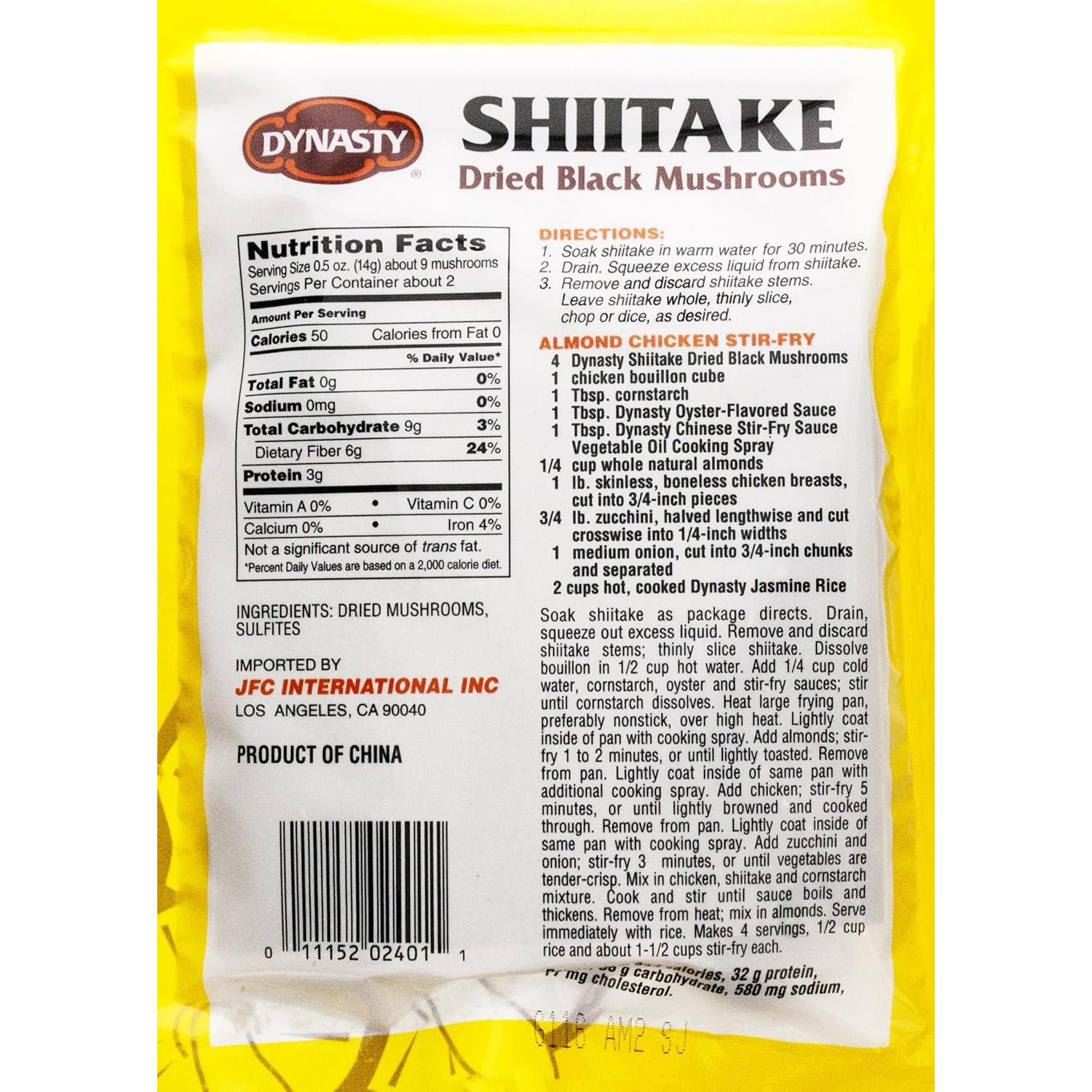 Champiñones Negros Secos Shiitake Dynasty 28.35g