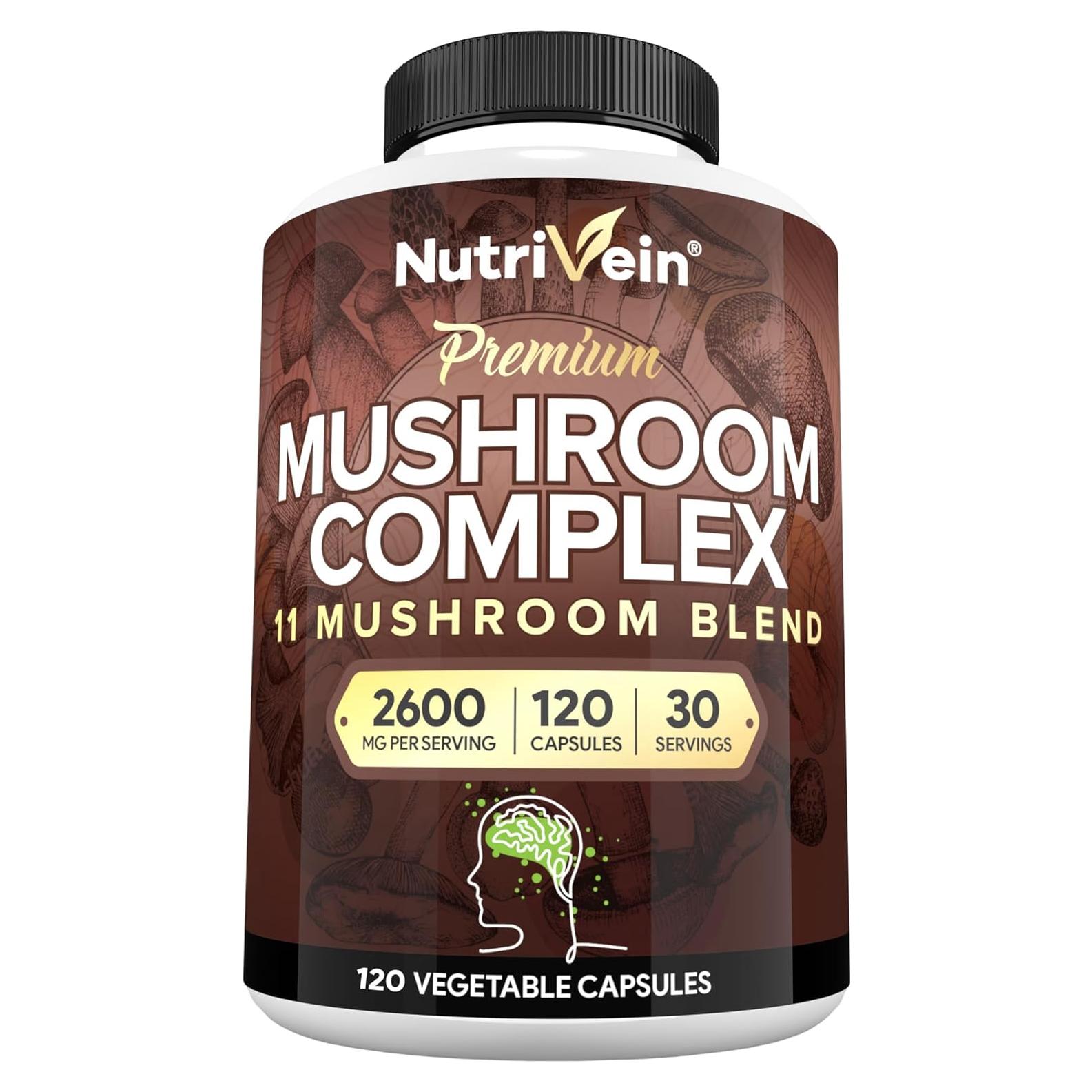 Suplemento de Champiñones Nutrivein 2600 mg 120 Cápsulas