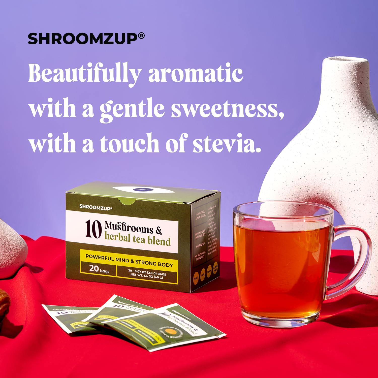 Té Adaptogénico Sin Cafeína Shroomzup 20 Bolsitas 100% Natural
