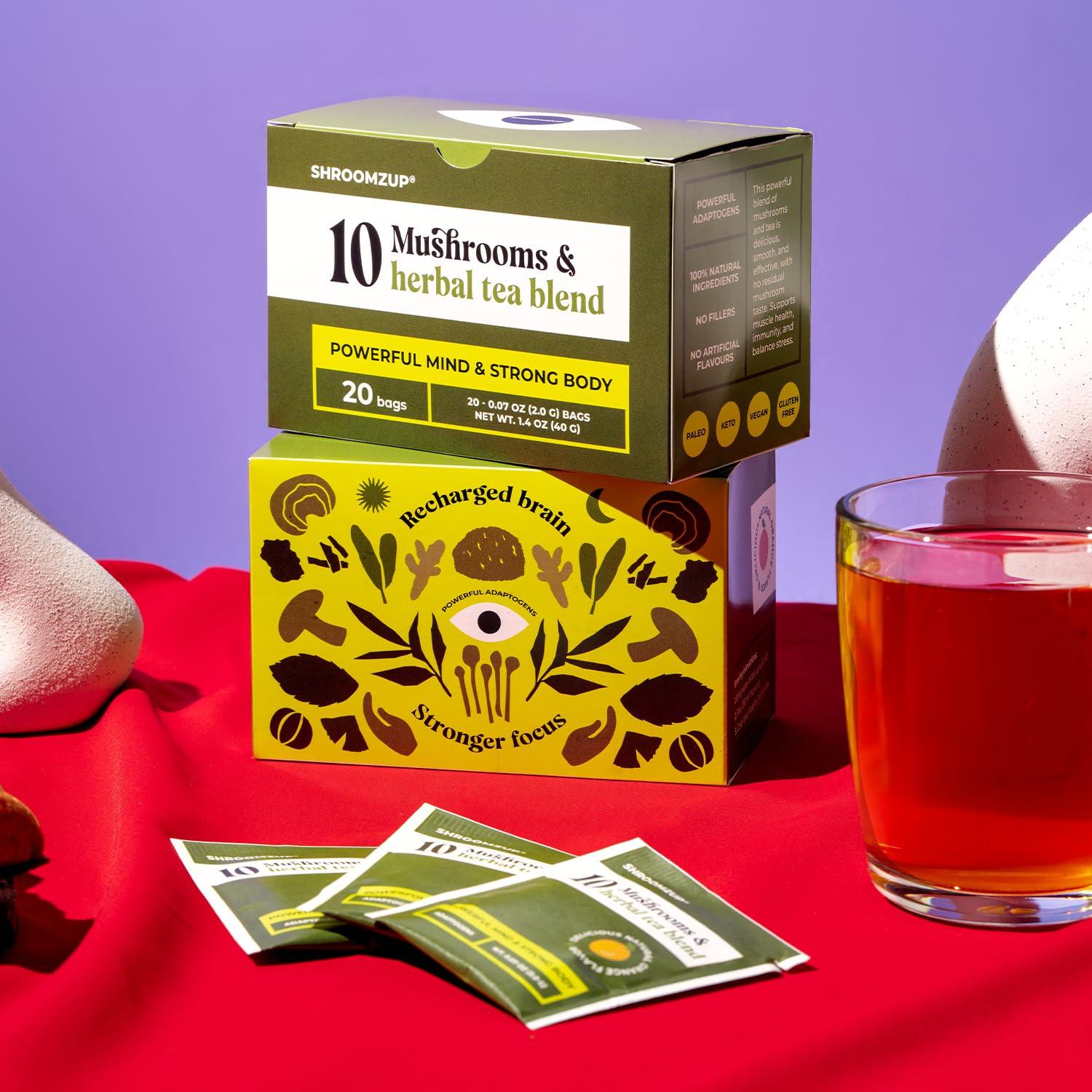 Té Adaptogénico Sin Cafeína Shroomzup 20 Bolsitas 100% Natural