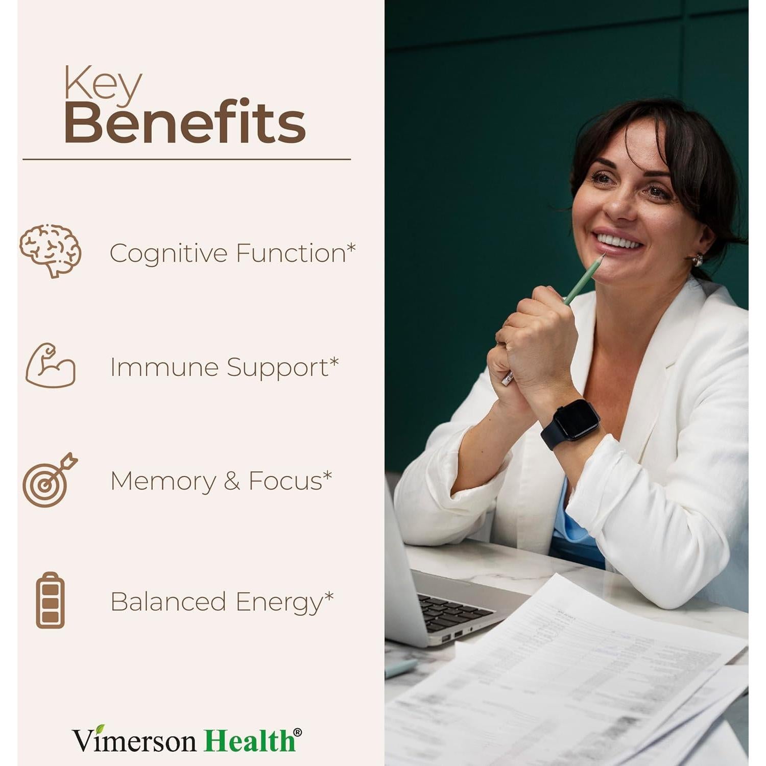 Cápsulas Veganas de Melena de León Vimerson Health 60 Unidades