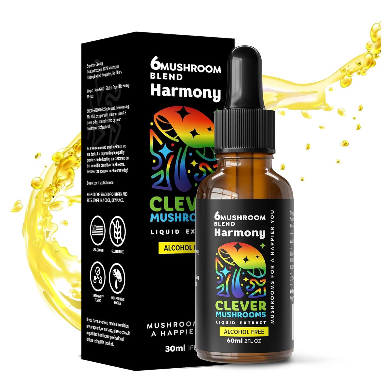 Extracto Líquido de 6 Hongos Clever Mushrooms 59ml - Energía y Inmunidad