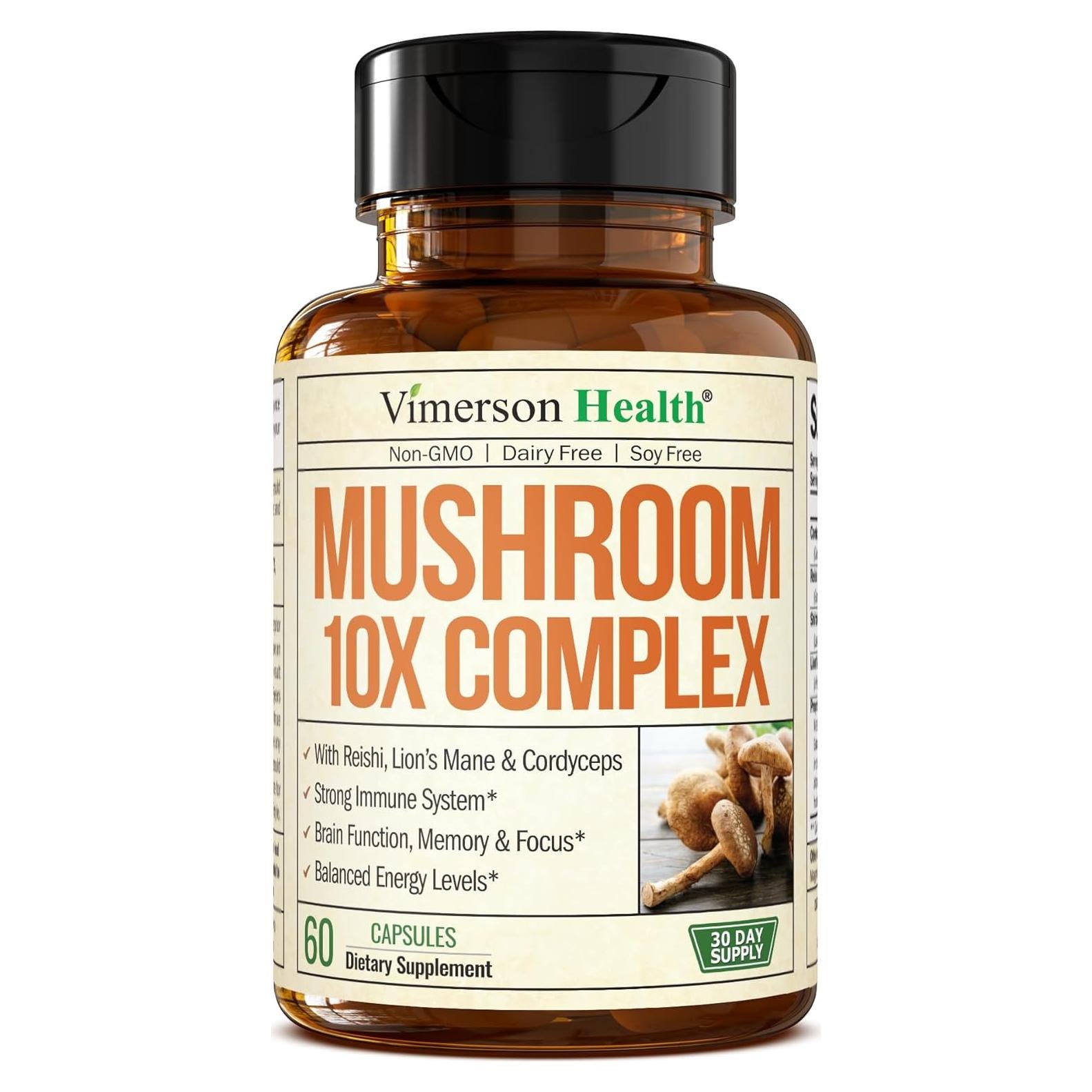 Suplemento de Champiñones 10 en 1 Vimerson Health - 60 Cápsulas